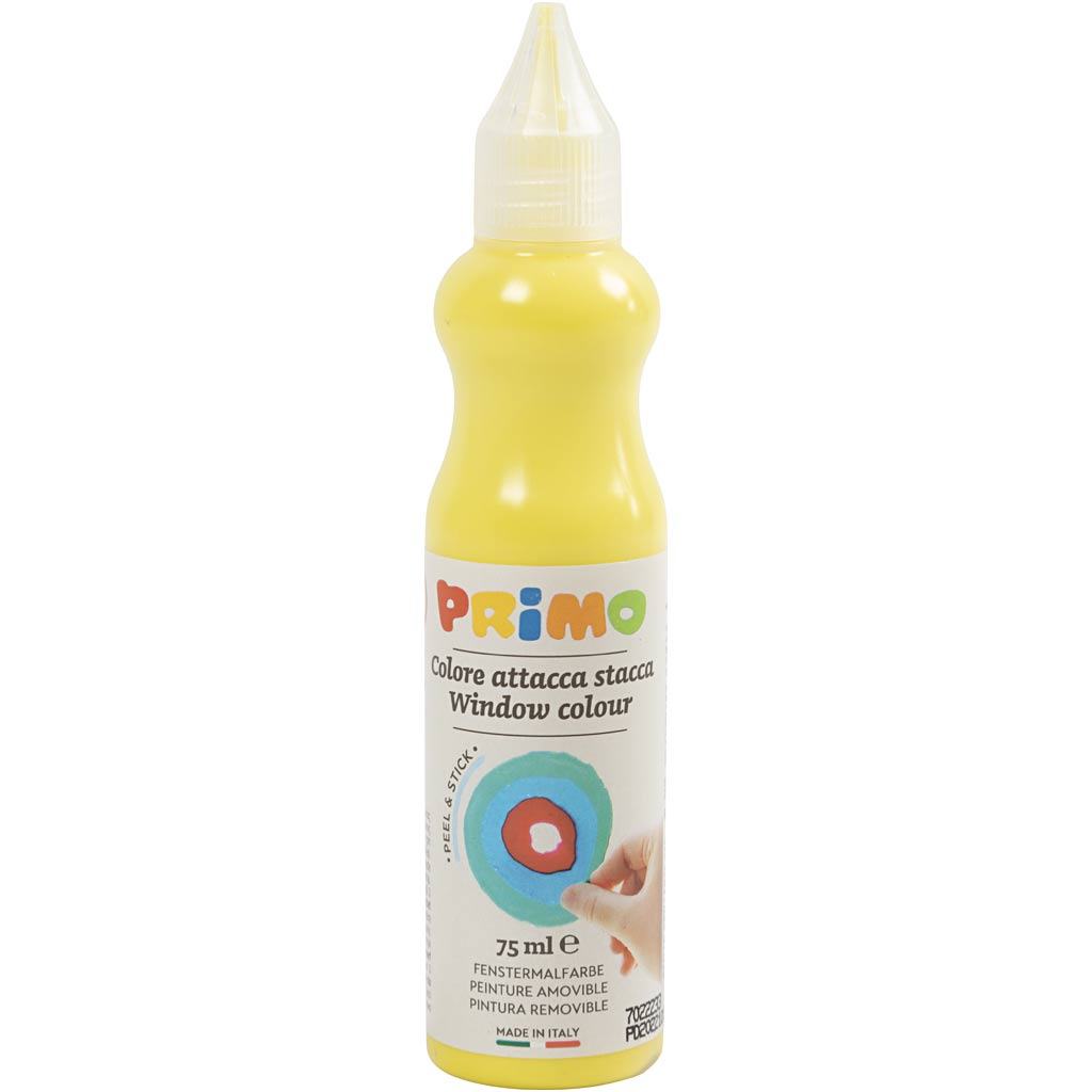 Peinture pour fenêtres Primo, d : 3,2 cm, env. 75 ml, jaune, 75 ml 1 flacon