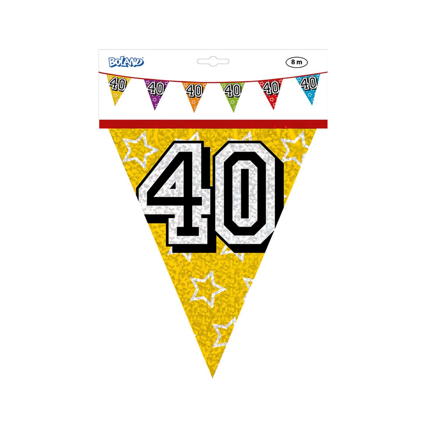 Ligne de drapeau holographique Boland 40 ans 8 mètres