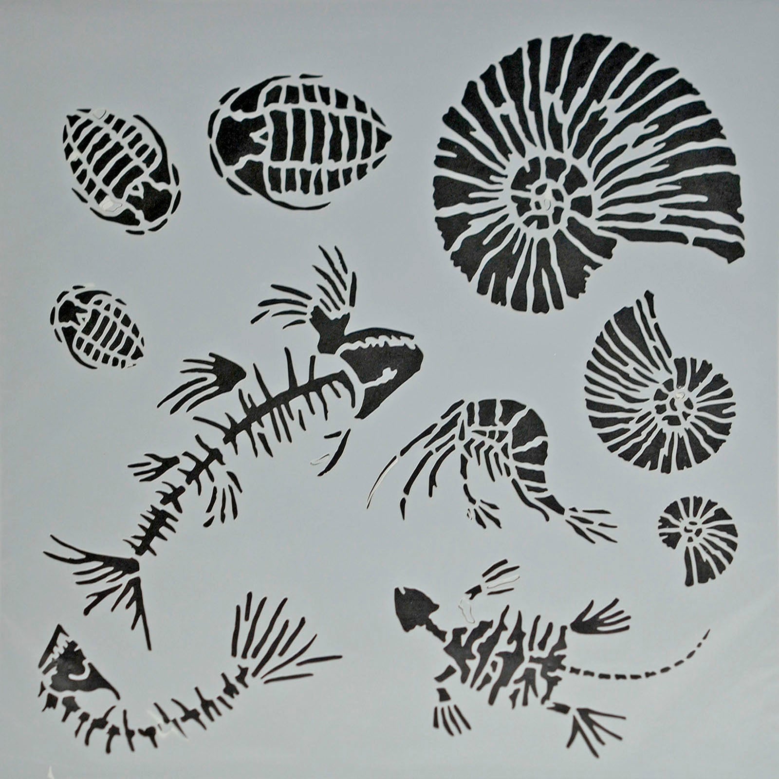 Powertex • pochoir fossilisé