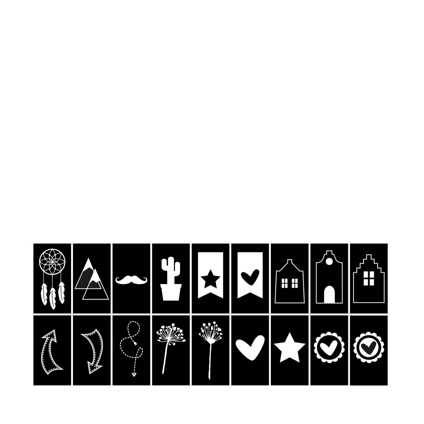 Vaessen creative • boîte lumineuse symboles monochromes 18pcs