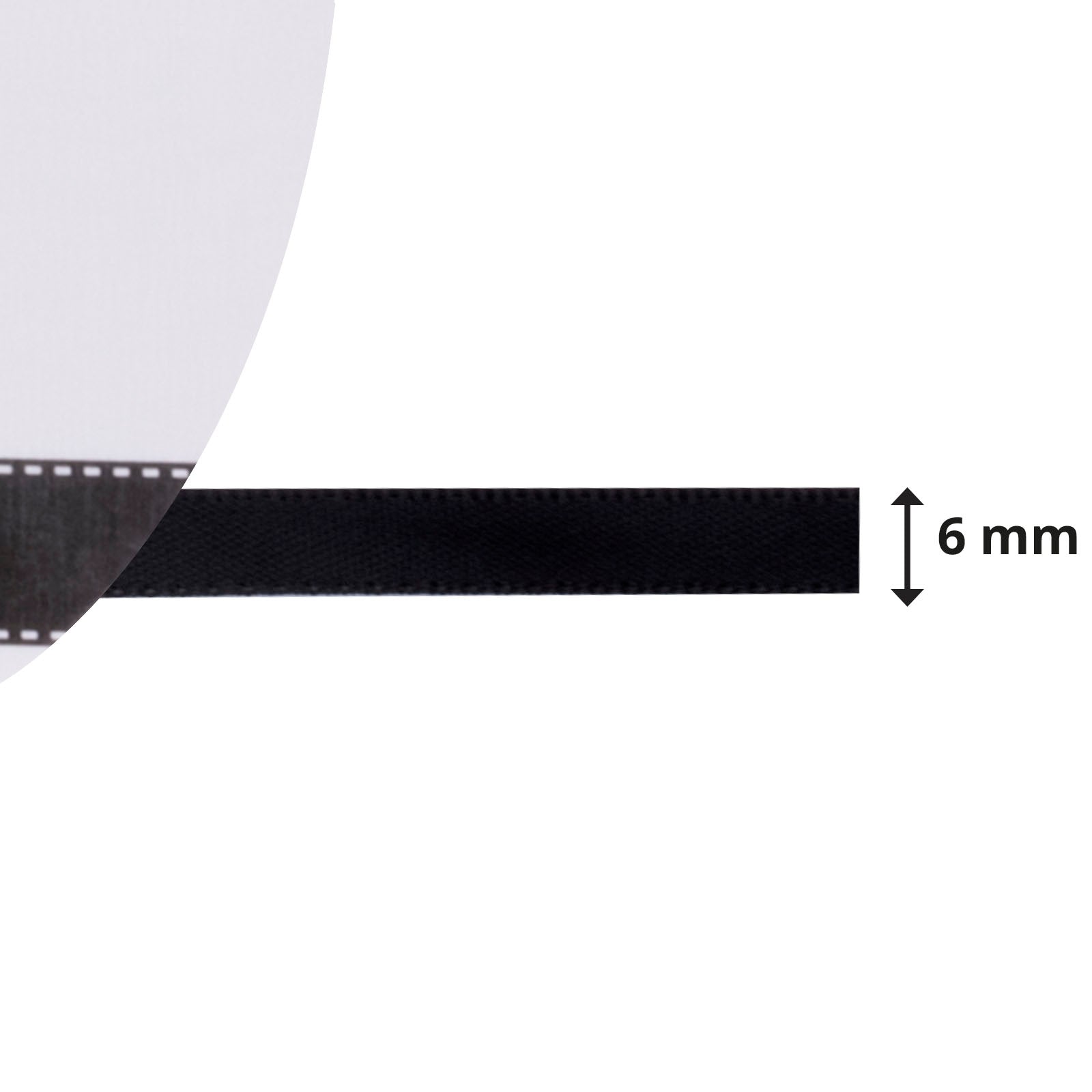 Vaessen creative • ruban satin 6mmx10m noir
