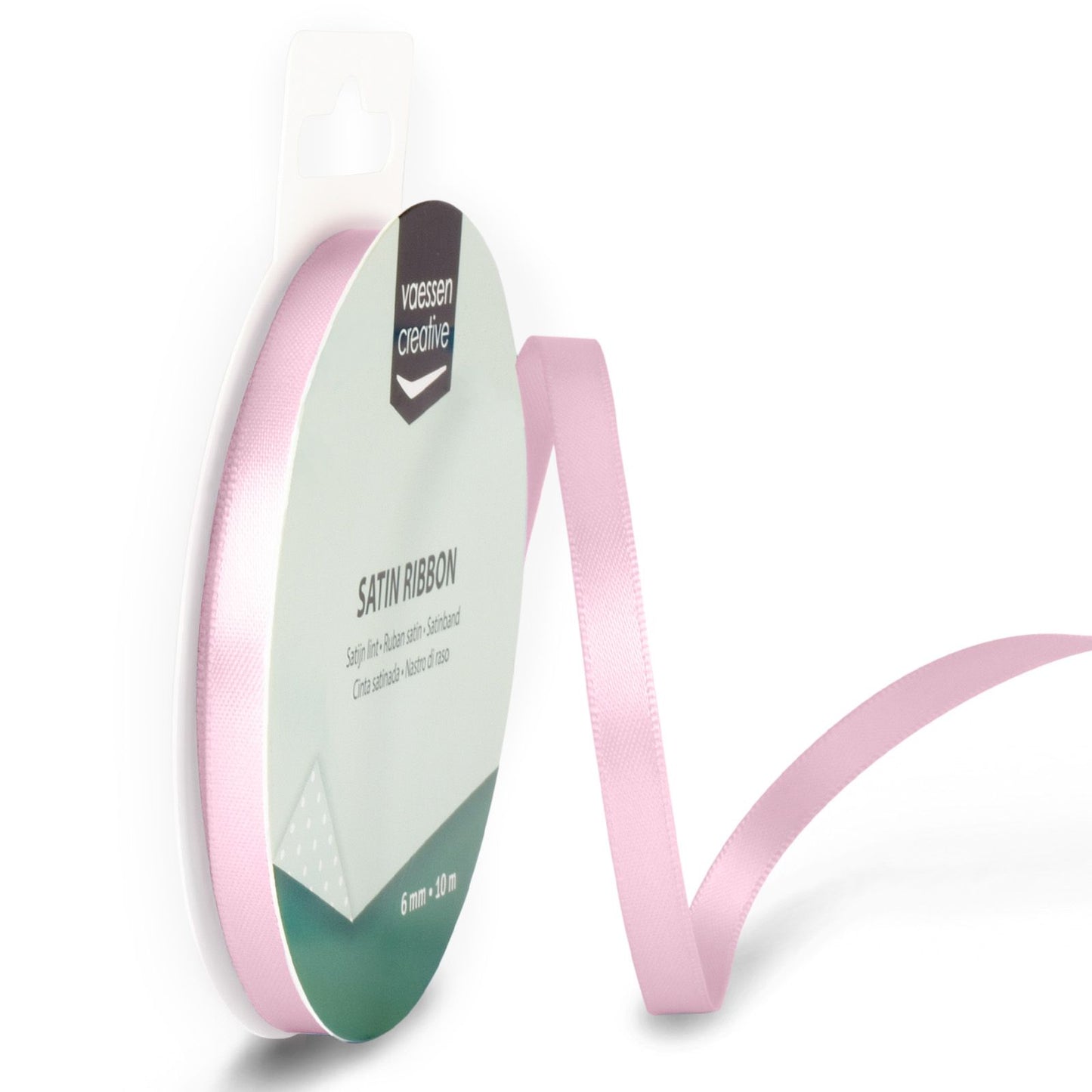 Vaessen creative • ruban satin 6mmx10m rose pastel