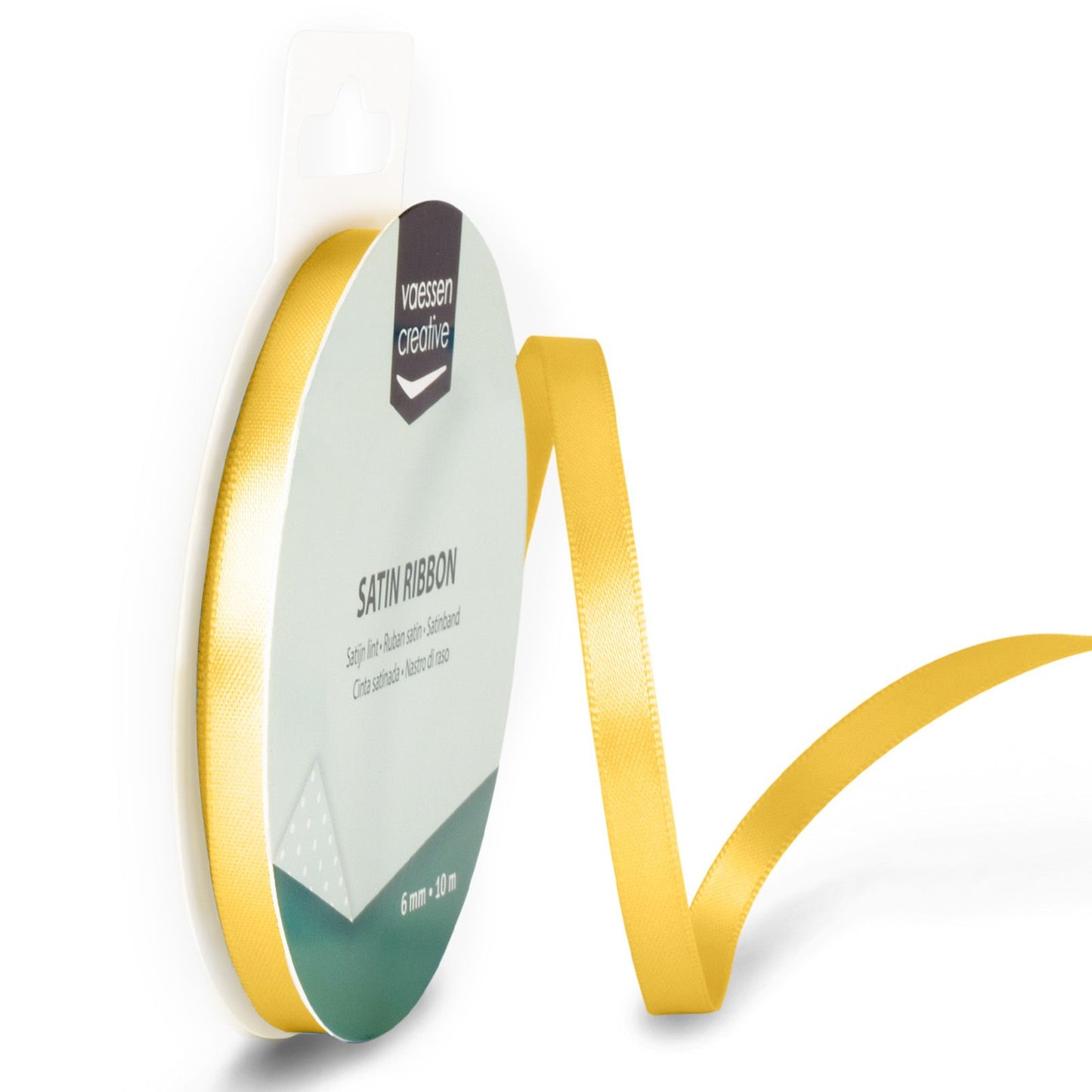 Vaessen creative • ruban satin 6mmx10m or jaune
