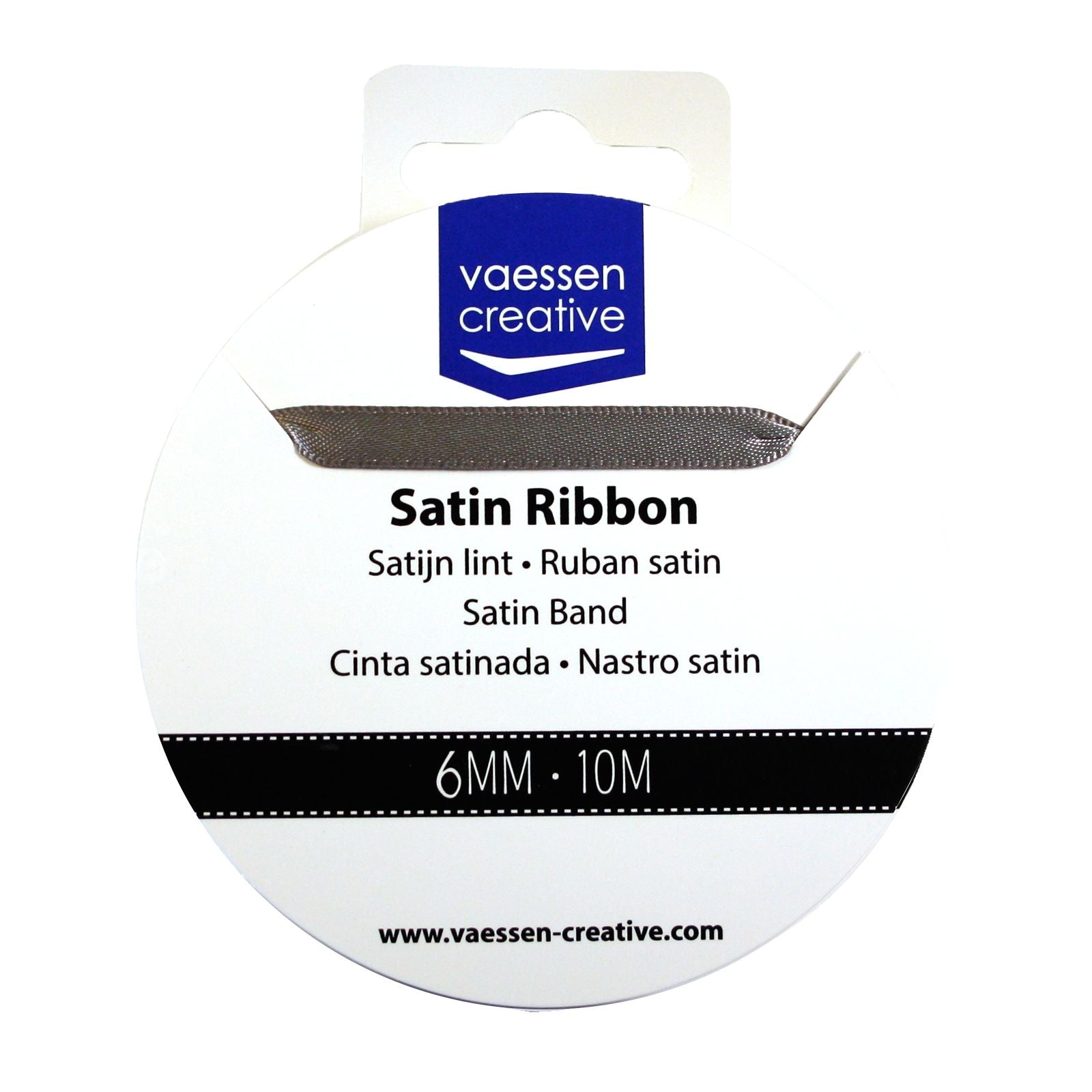 Vaessen creative • ruban satin 6mmx10m acier