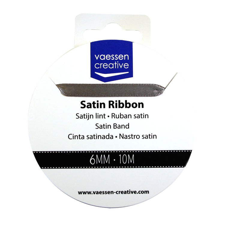 Vaessen creative • ruban satin 6mmx10m acier