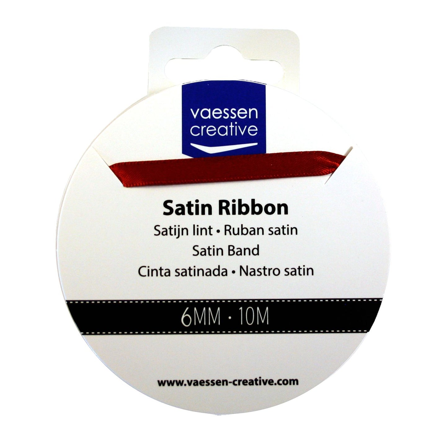 Vaessen creative • ruban satin 6mmx10m rouge foncé