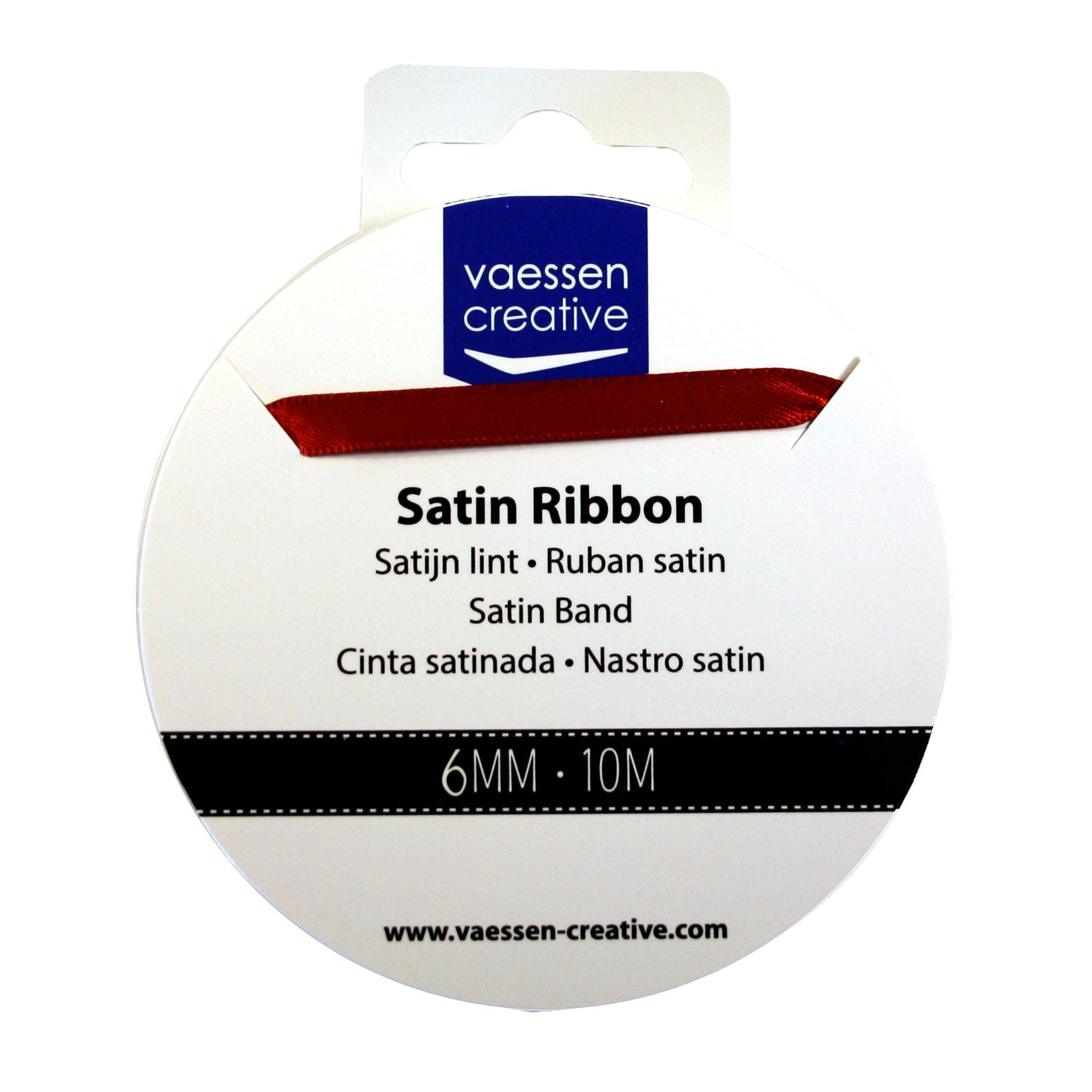 Vaessen creative • ruban satin 6mmx10m rouge foncé