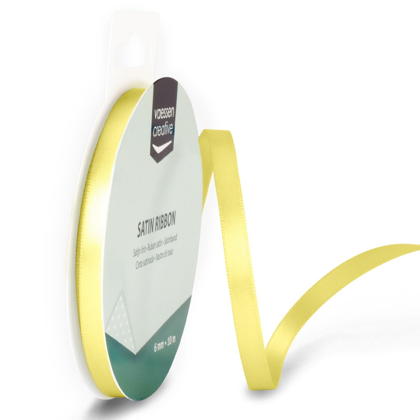 Vaessen creative • ruban satin 6mmx10m jaune pastel