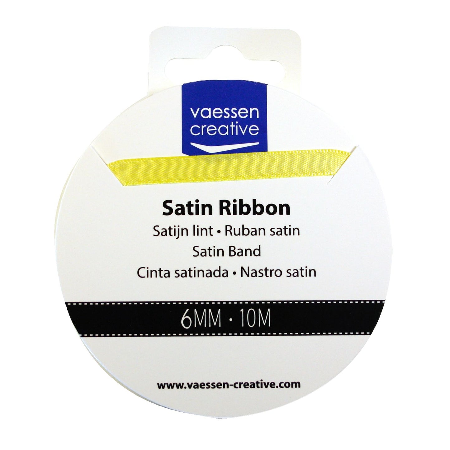 Vaessen creative • ruban satin 6mmx10m jaune pastel