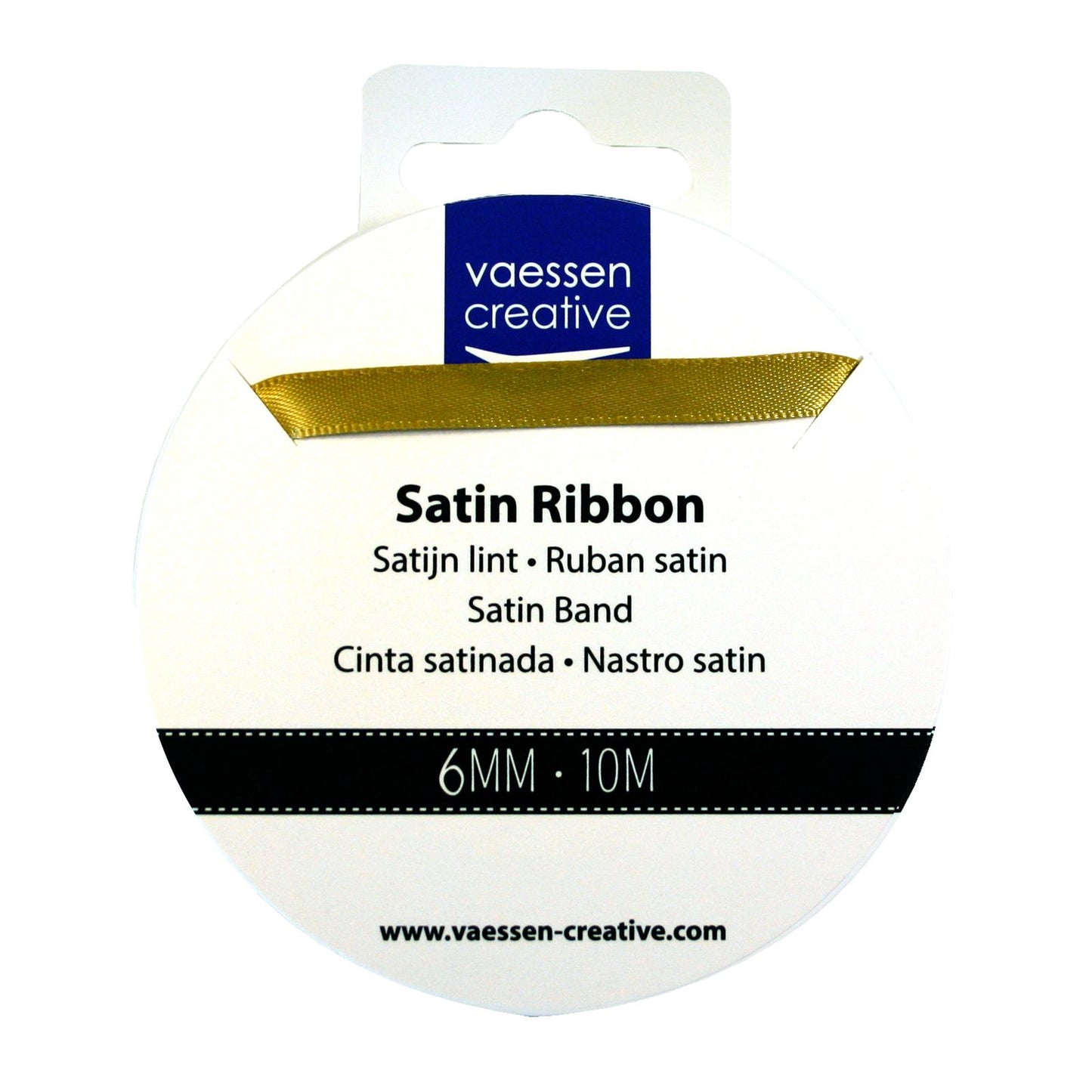 Vaessen creative • ruban satin 6mmx10m or