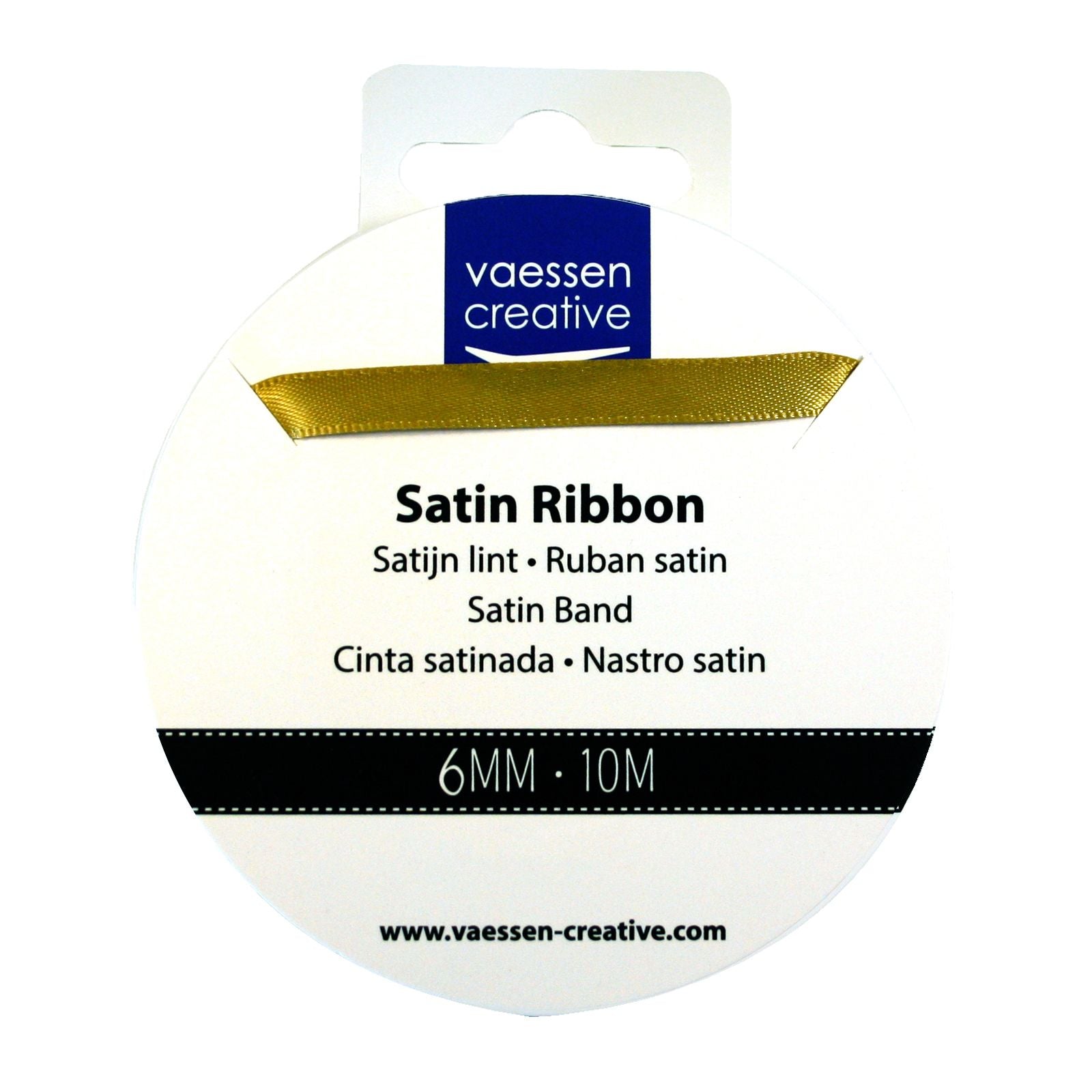 Vaessen creative • ruban satin 6mmx10m or
