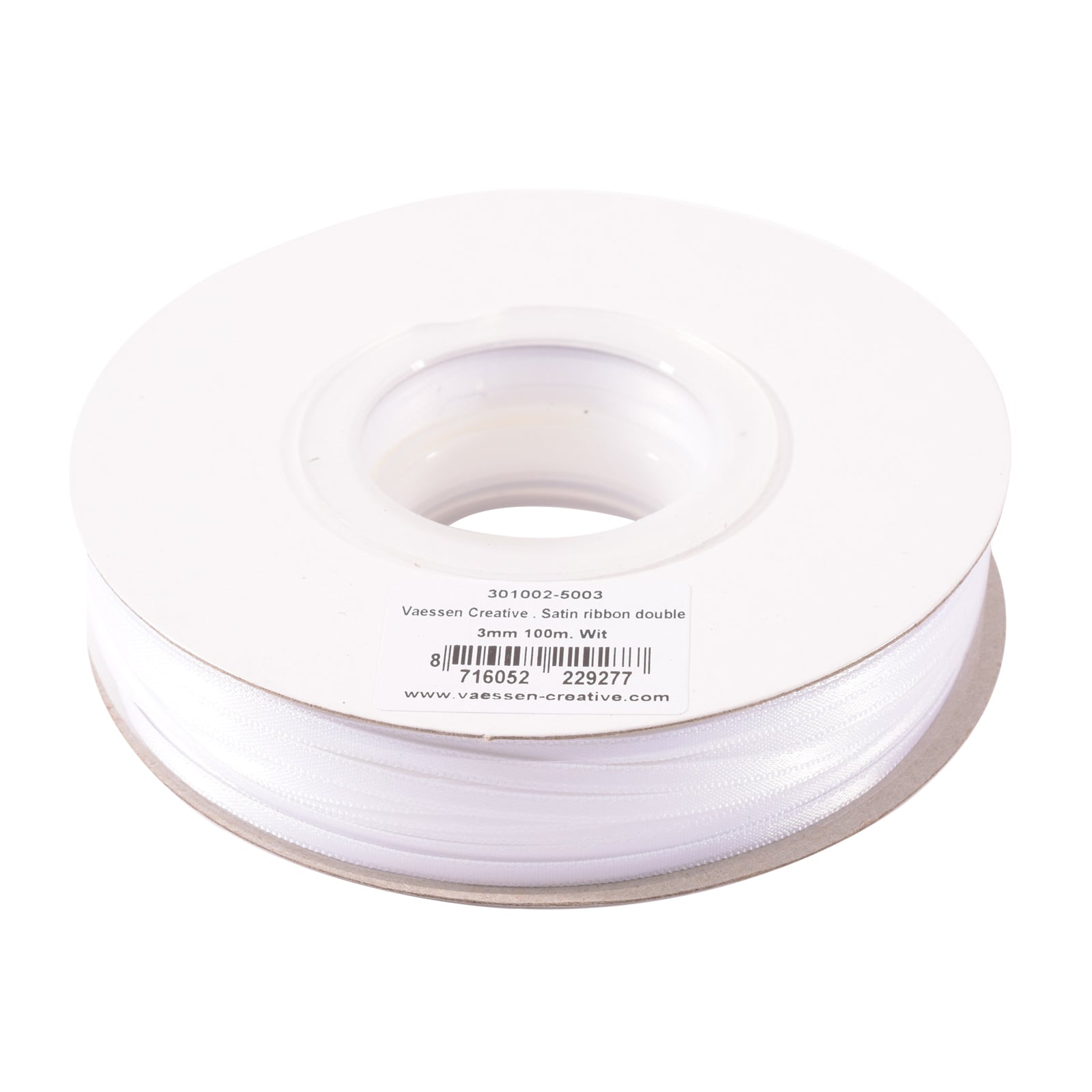 Vaessen creative • ruban satin 3mmx100m blanc
