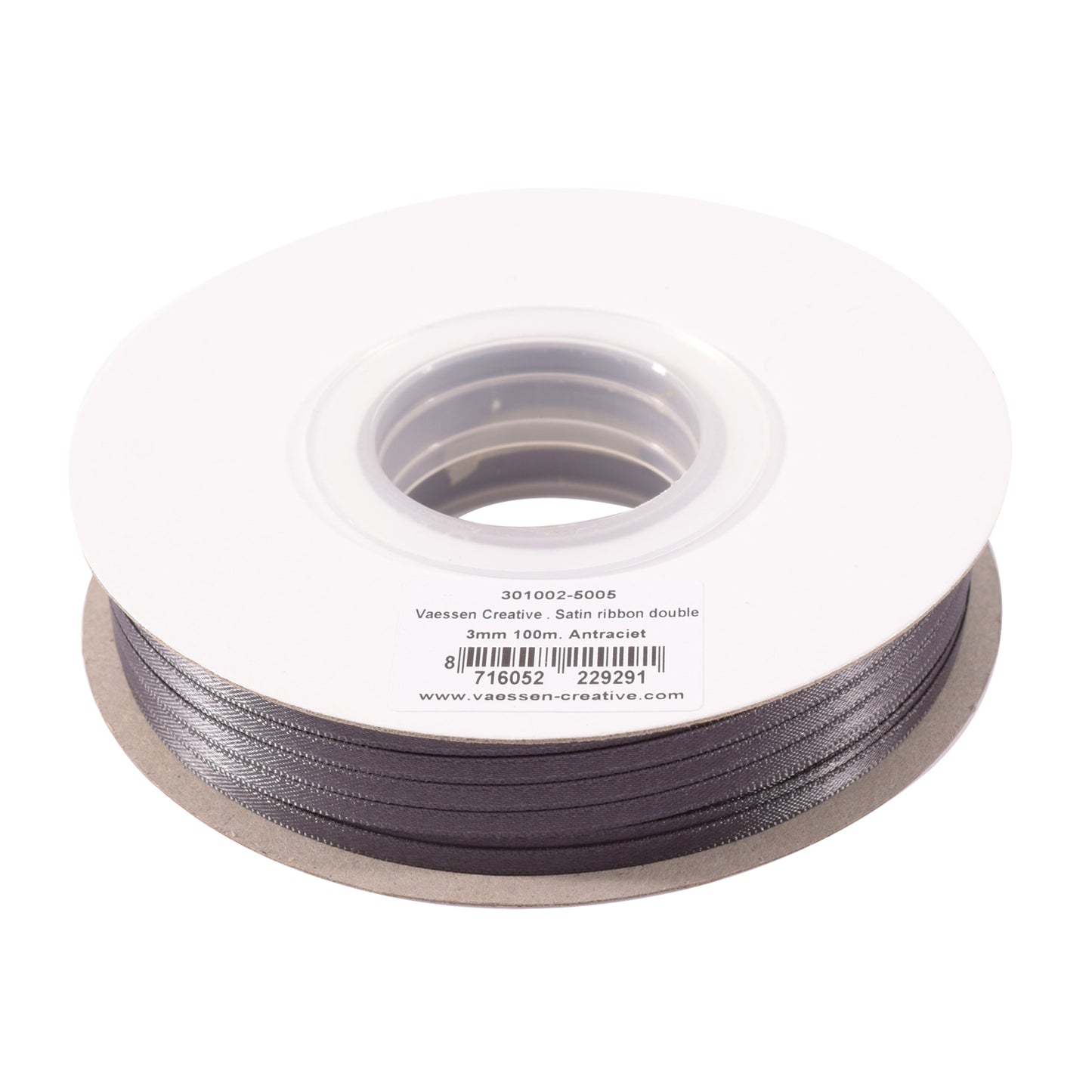 Vaessen creative • ruban satin 3mmx100m anthracite