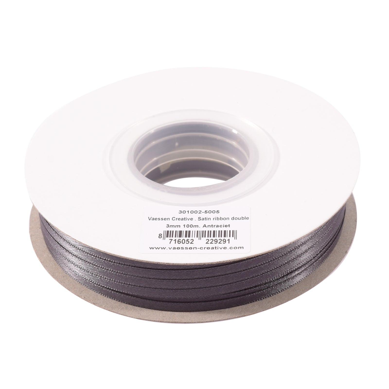 Vaessen creative • ruban satin 3mmx100m anthracite