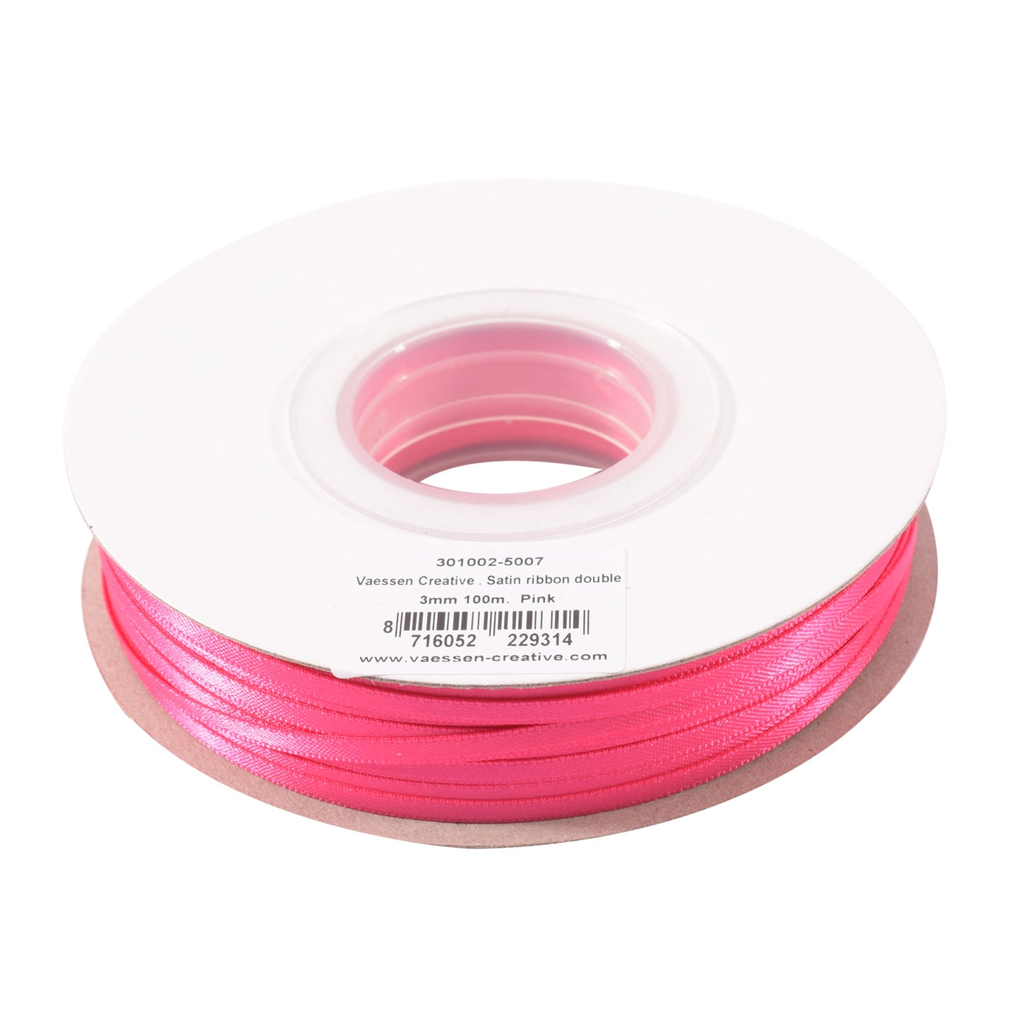 Vaessen creative • ruban satin 3mmx100m rose