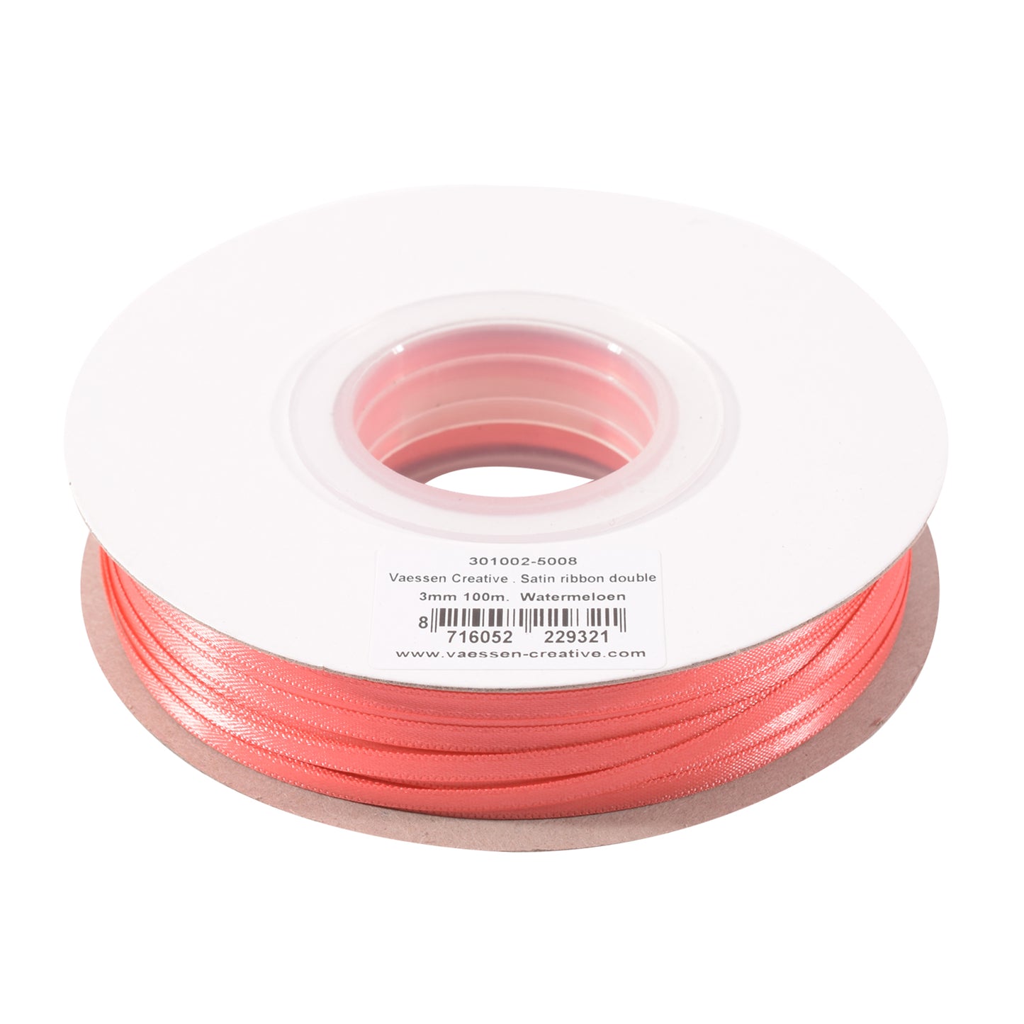 Vaessen creative • ruban satin 3mmx100m rouge pastel