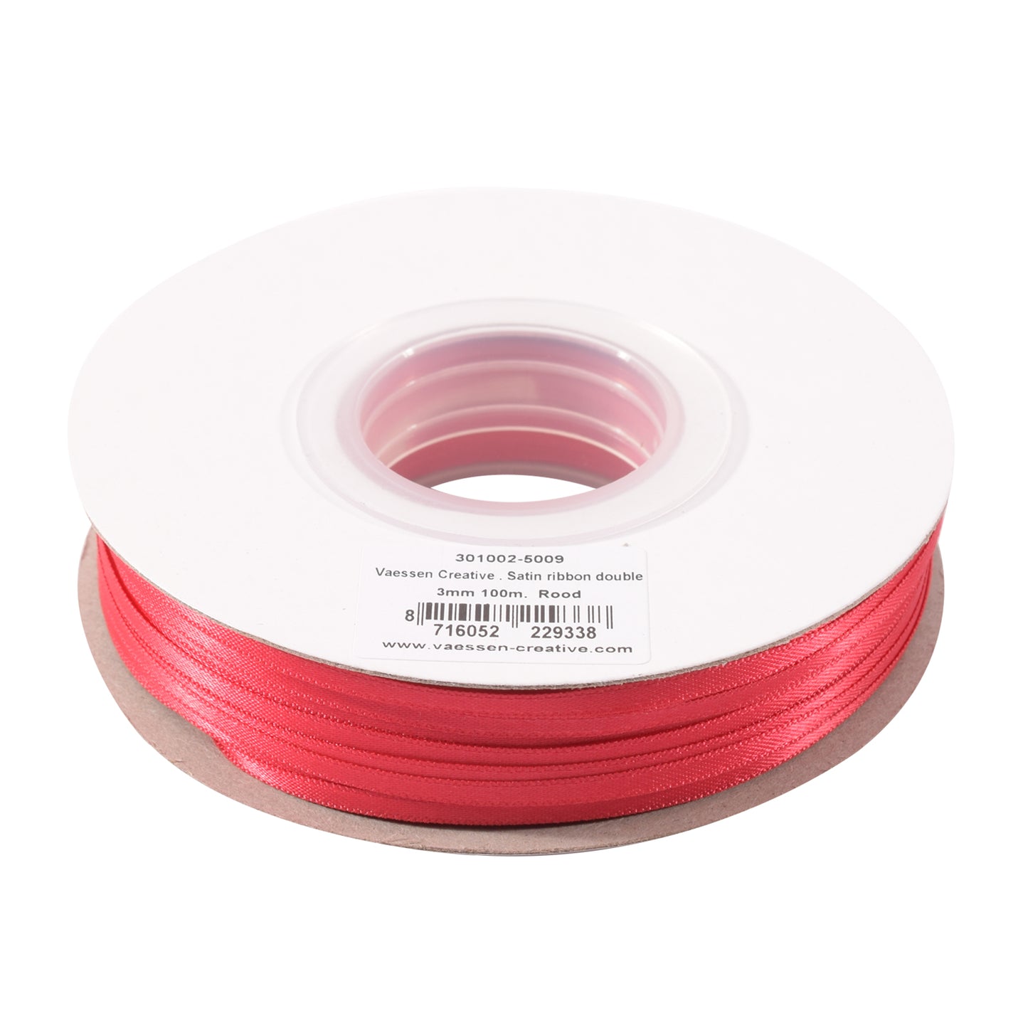 Vaessen creative • ruban satin 3mmx100m rouge