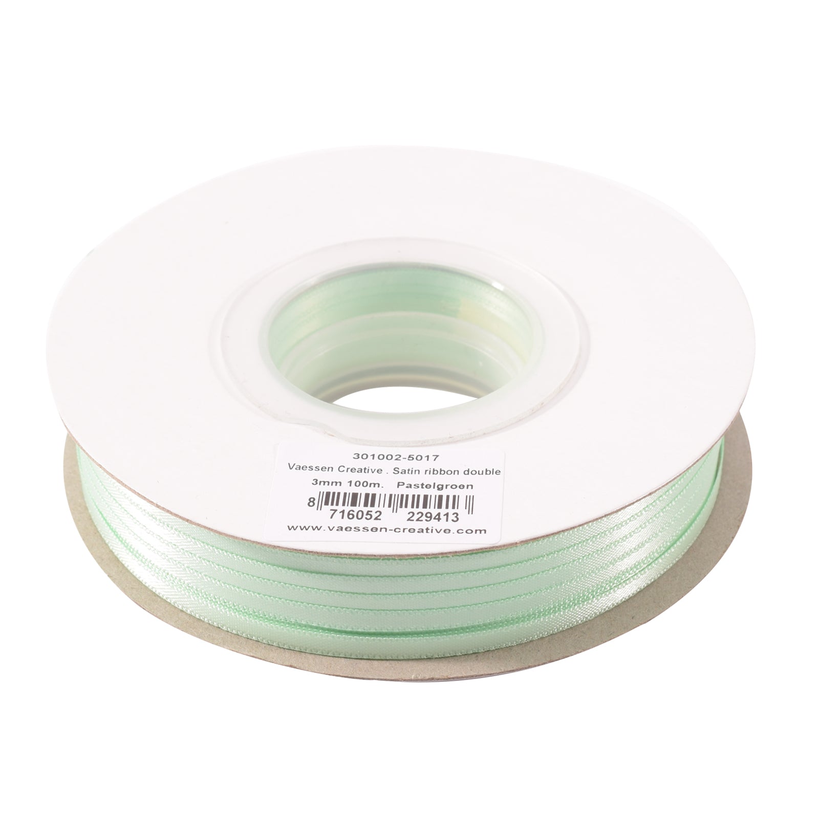Vaessen creative • ruban satin 3mmx100m vert pastel