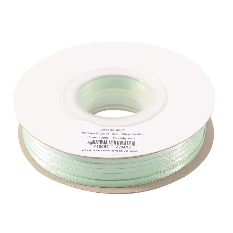 Vaessen creative • ruban satin 3mmx100m vert pastel