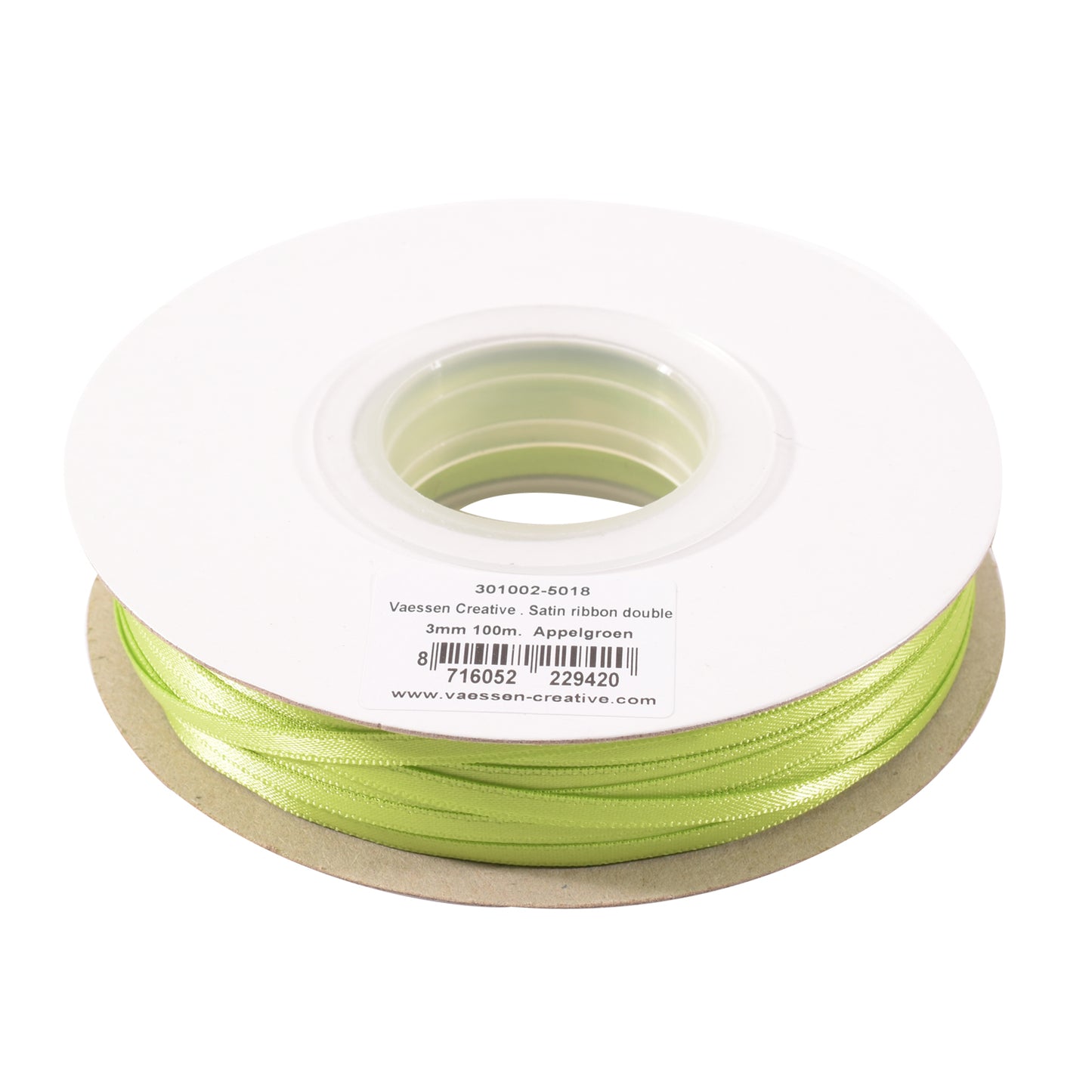 Vaessen creative • ruban satin 3mmx100m vert clair