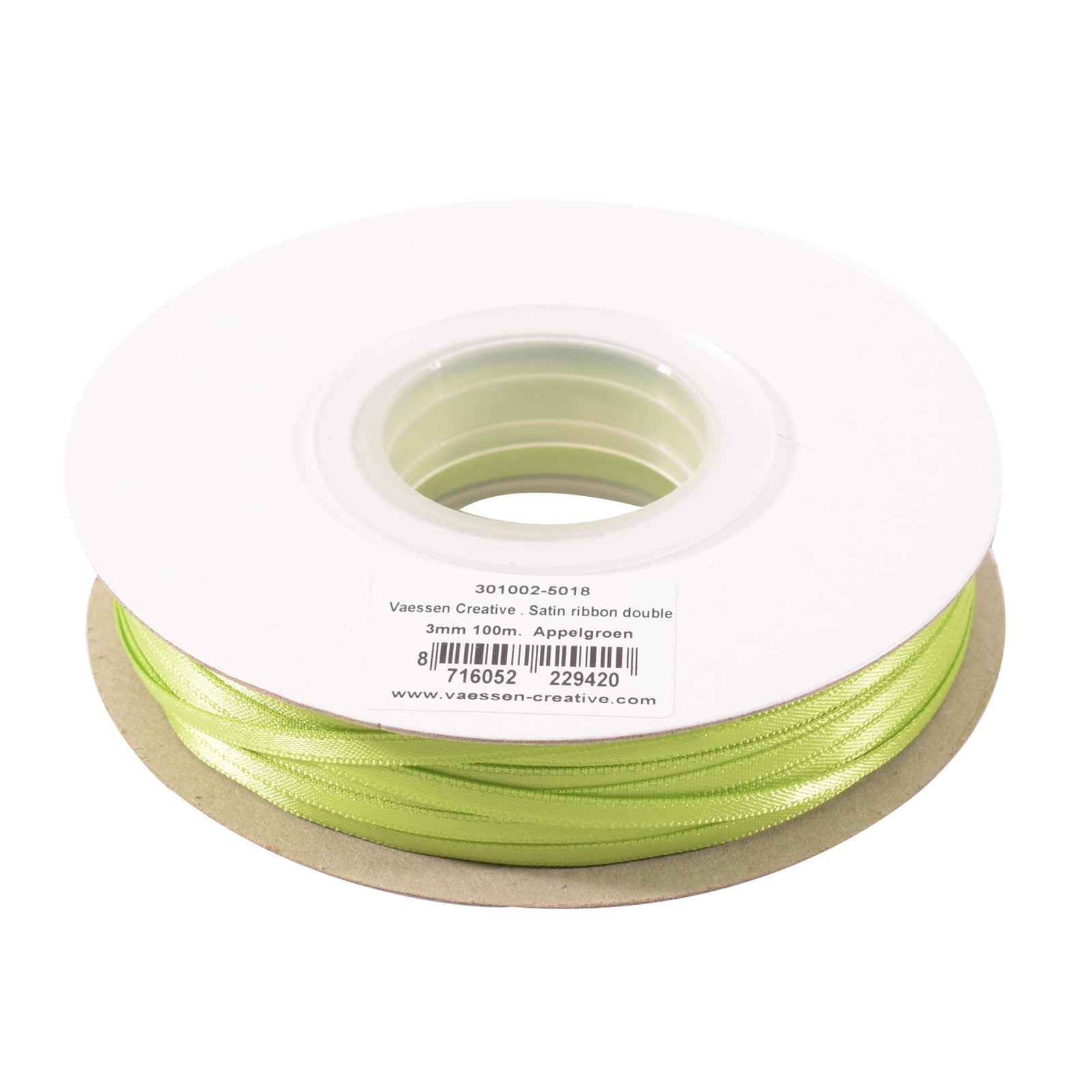 Vaessen creative • ruban satin 3mmx100m vert clair