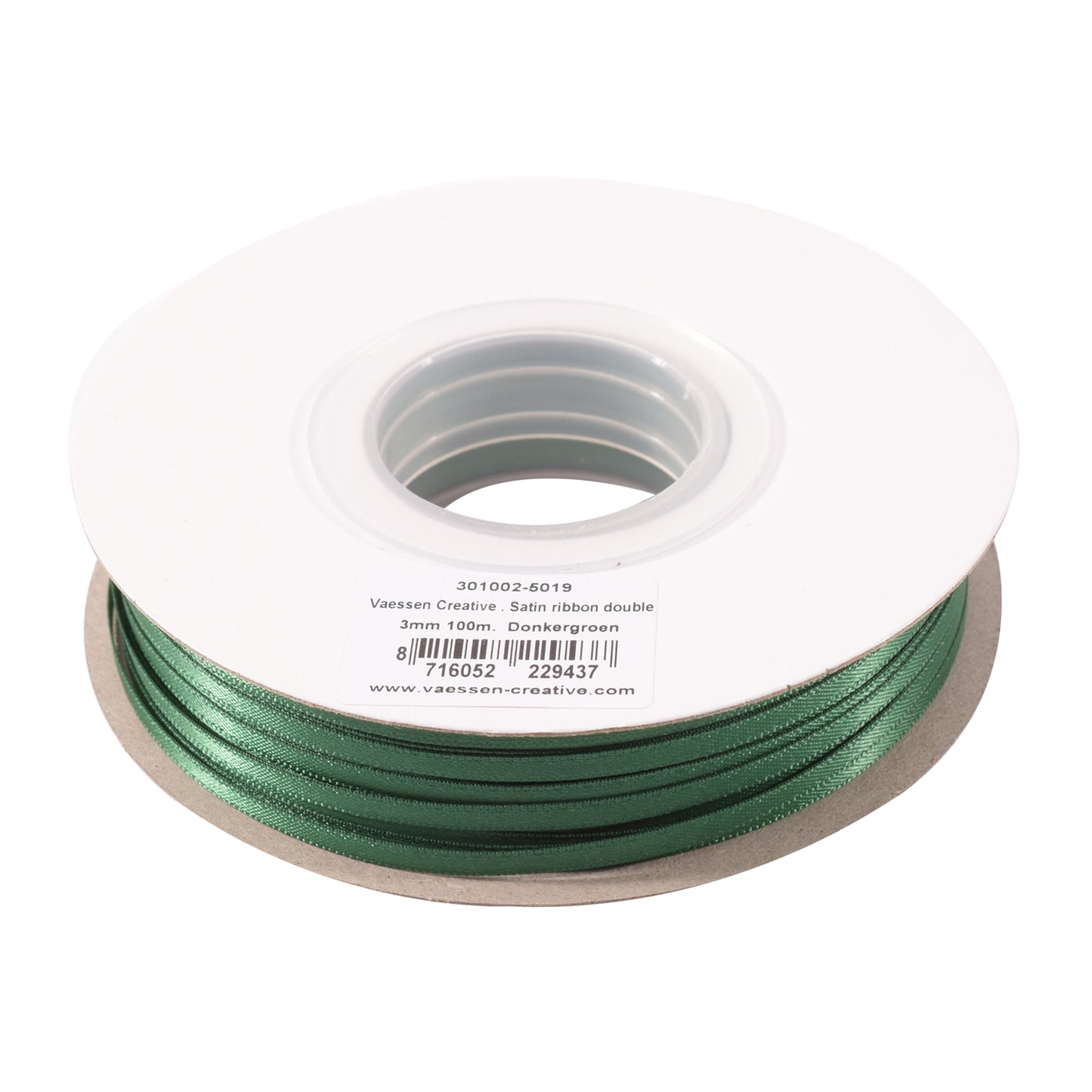 Vaessen creative • ruban satin 3mmx100m vert foncé