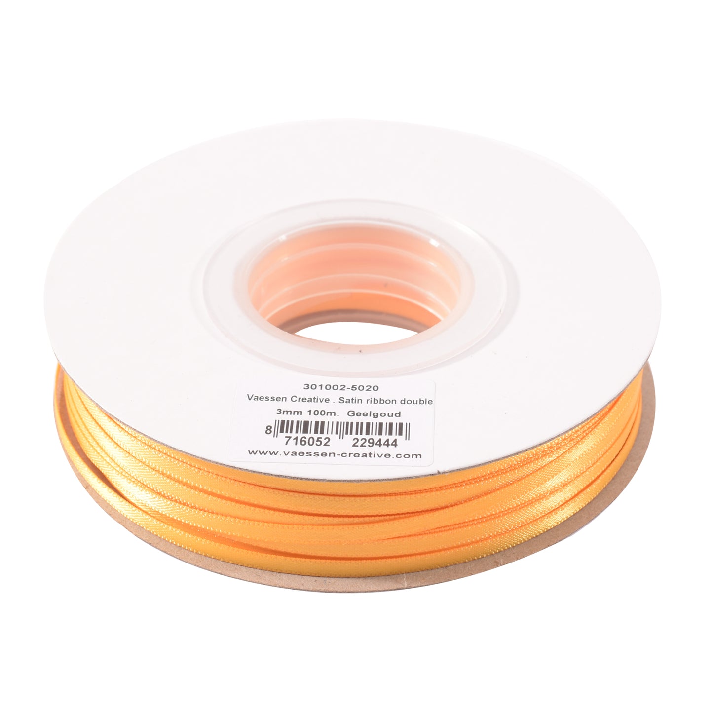 Vaessen creative • ruban satin 3mmx100m or jaune