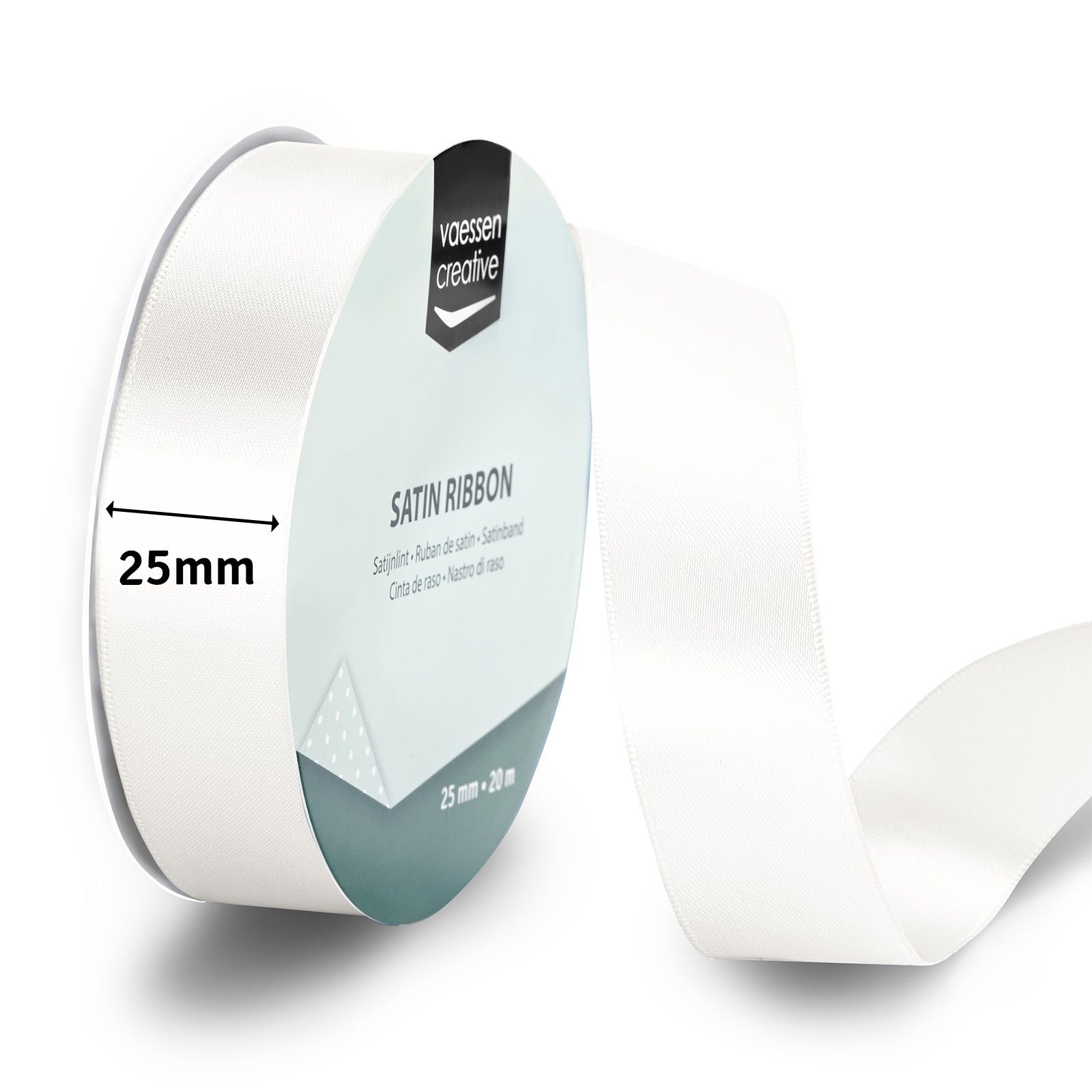 Vaessen creative • ruban satin 20mx25mm blanc