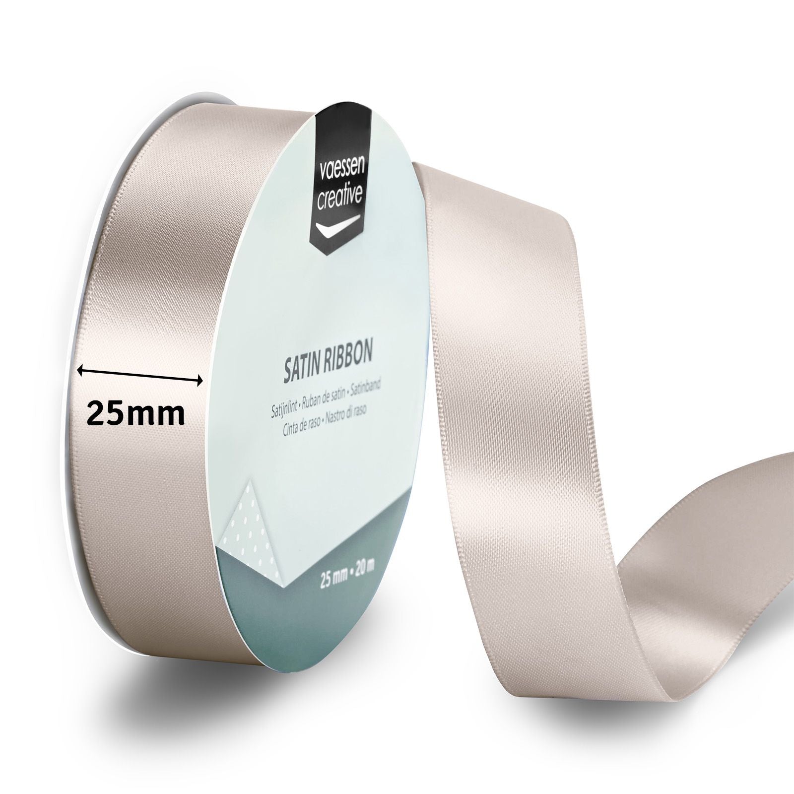 Vaessen creative • ruban satin 20mx25mm beige