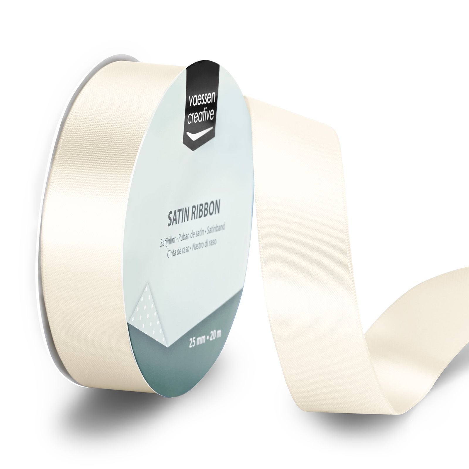 Vaessen creative • ruban satin 20mx25mm blanc antique