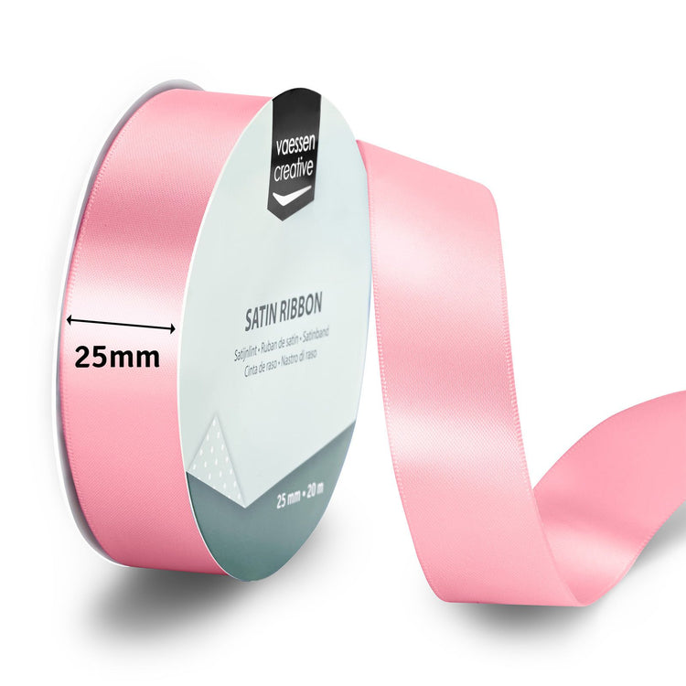 Vaessen creative • ruban satin 20mx25mm rose clair