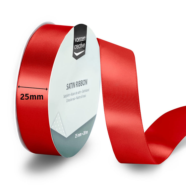 Vaessen creative • ruban satin 20mx25mm rouge
