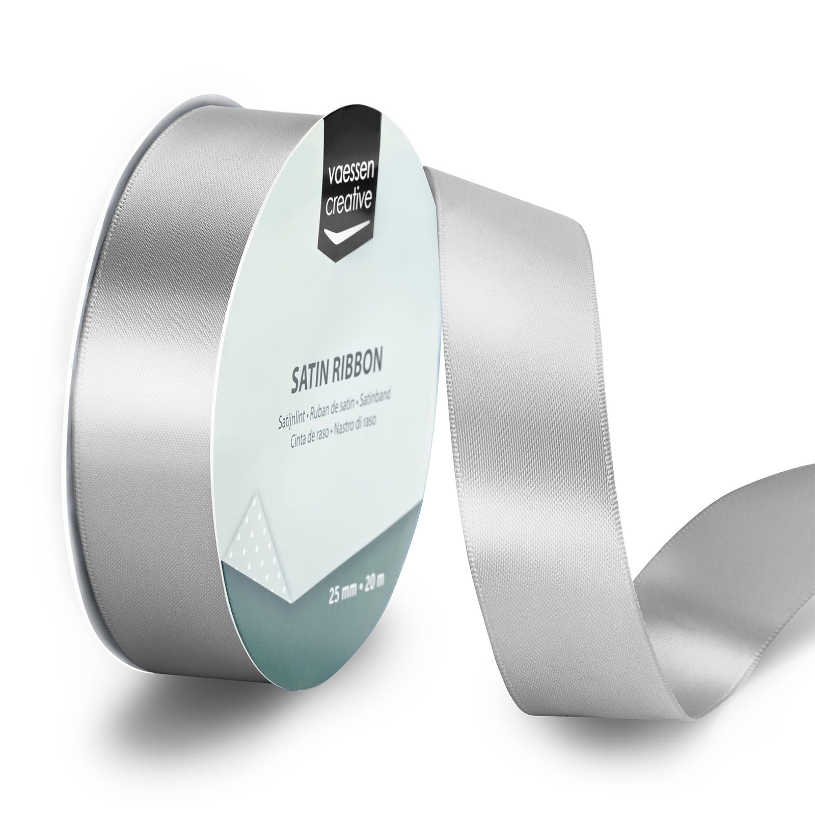Vaessen creative • ruban satin 20mx25mm argent clair