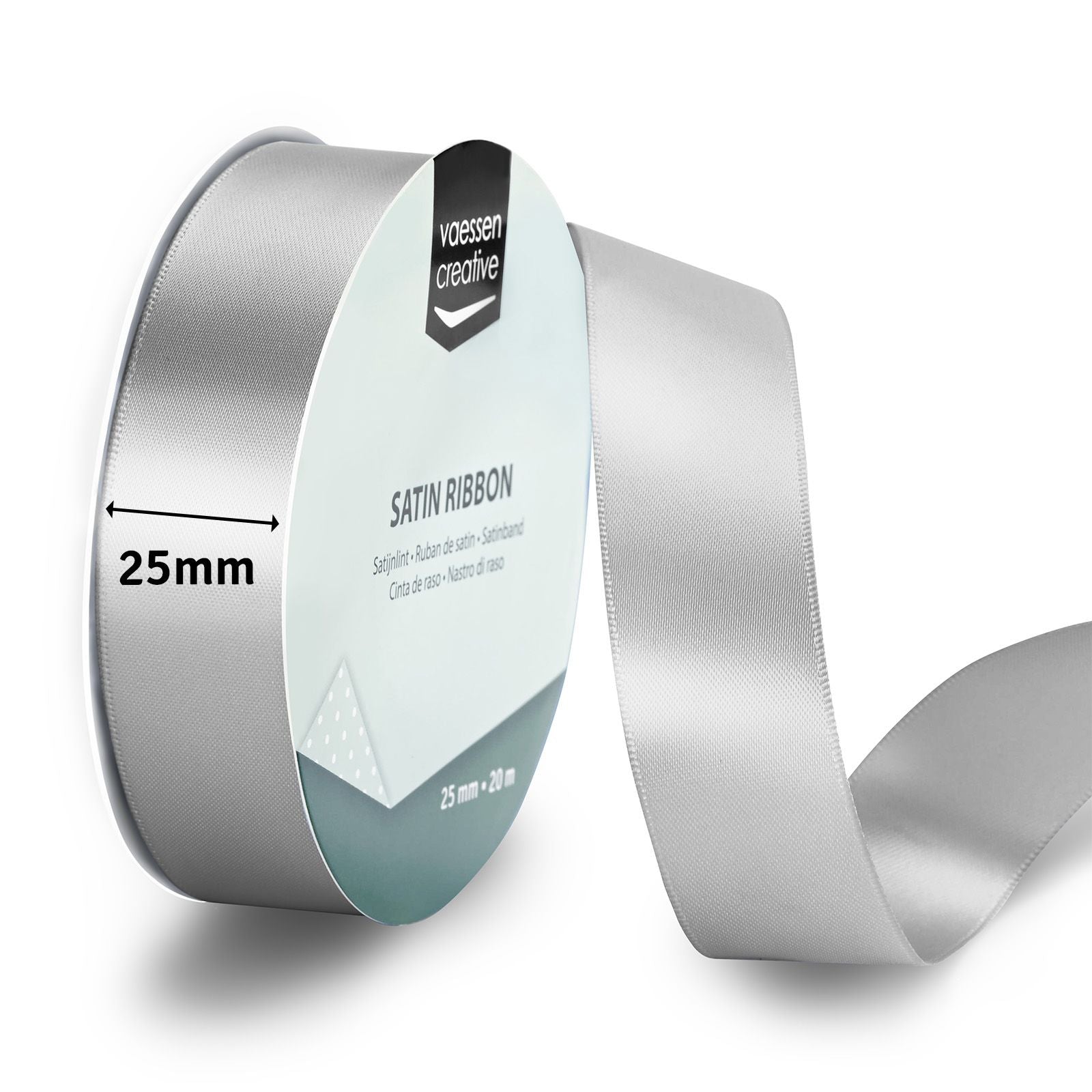 Vaessen creative • ruban satin 20mx25mm argent clair