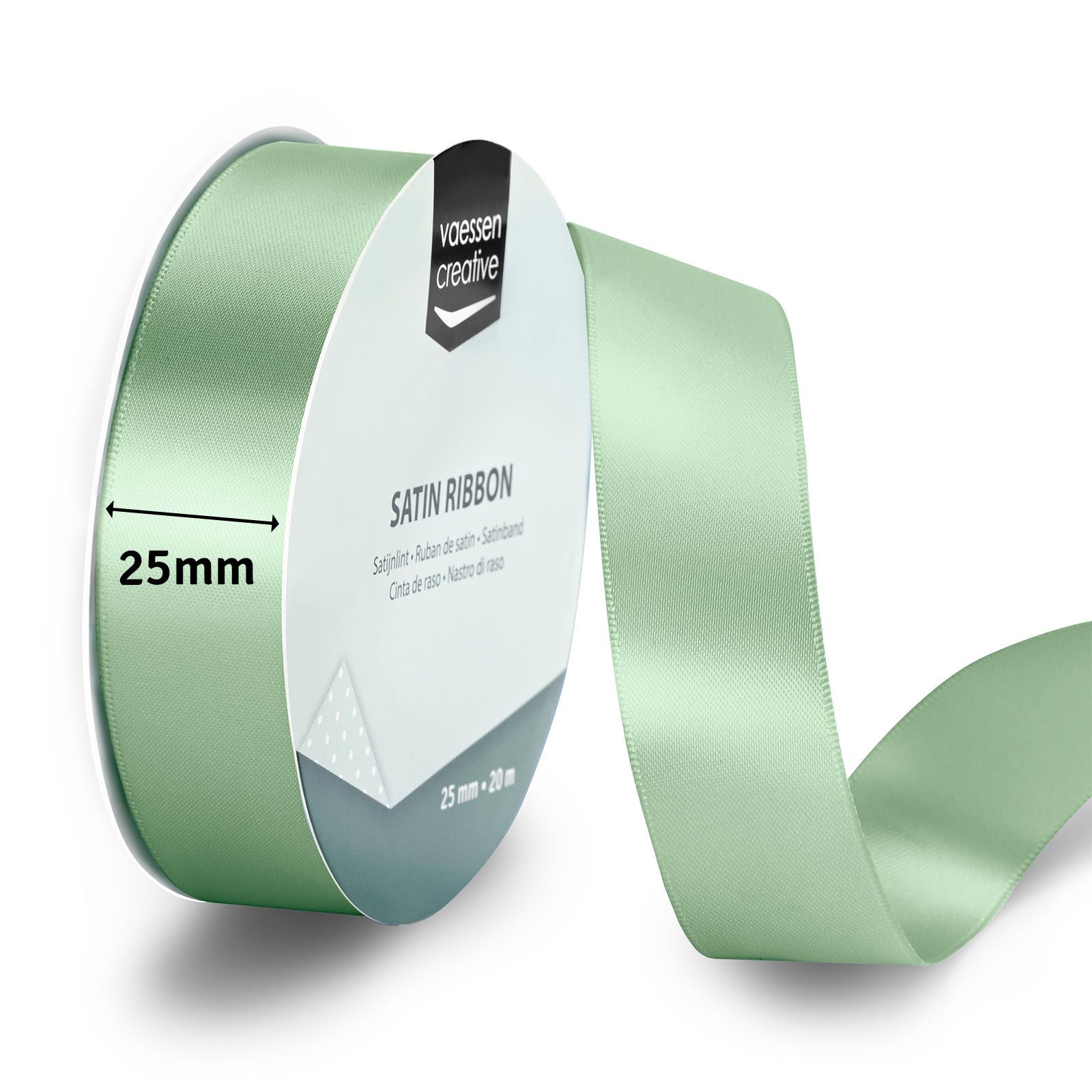Vaessen creative • ruban satin 20mx25mm vert sauge