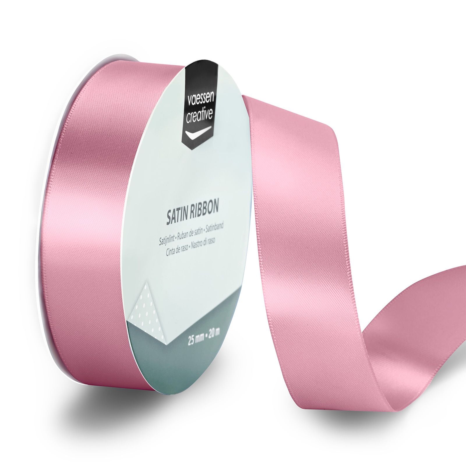Vaessen creative • ruban satin 20mx25mm vieux rose