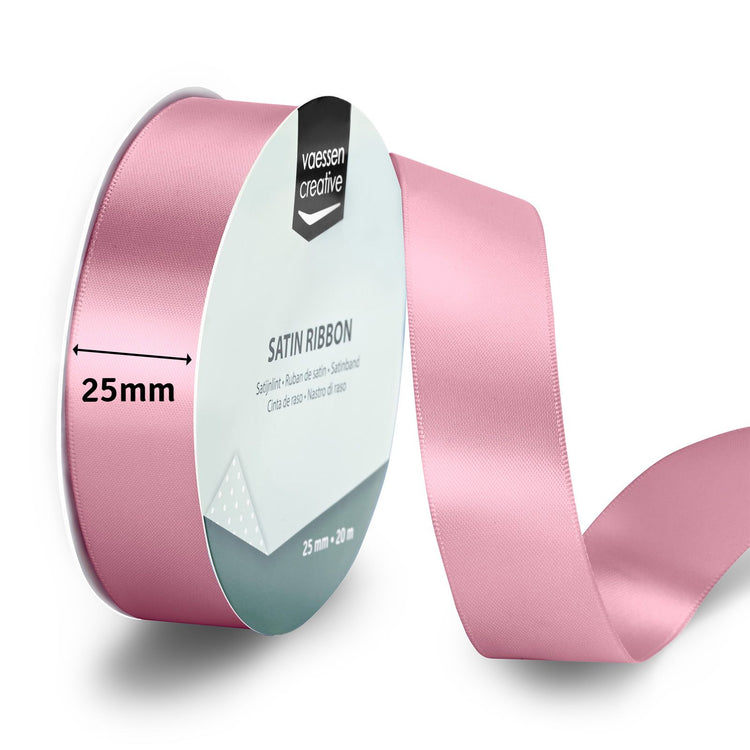 Vaessen creative • ruban satin 20mx25mm vieux rose