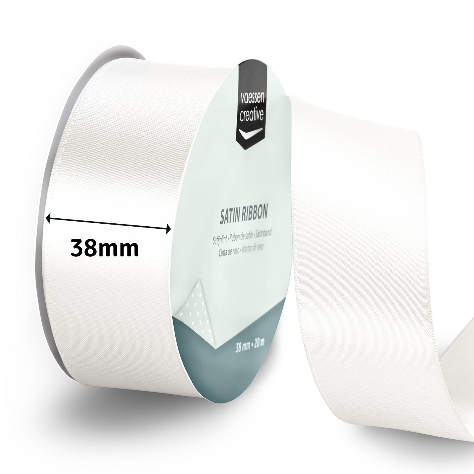 Vaessen creative • ruban satin 20mx38mm blanc