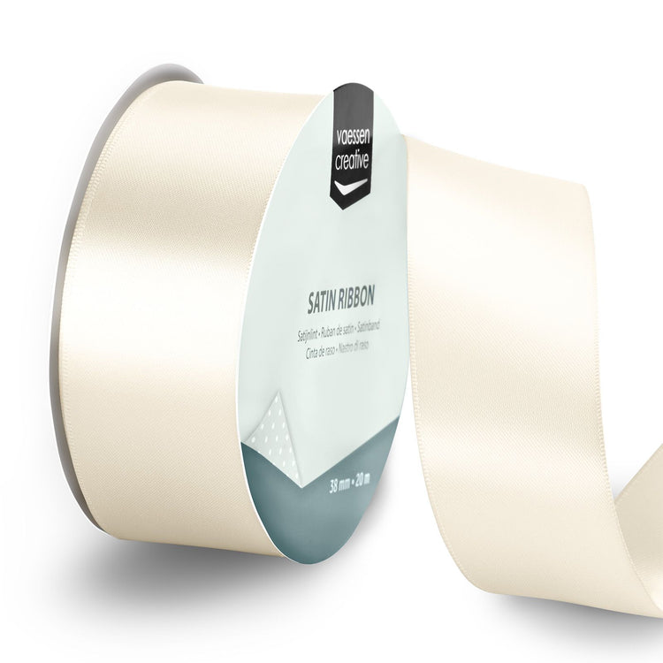 Vaessen creative • ruban satin 20mx38mm blanc antique
