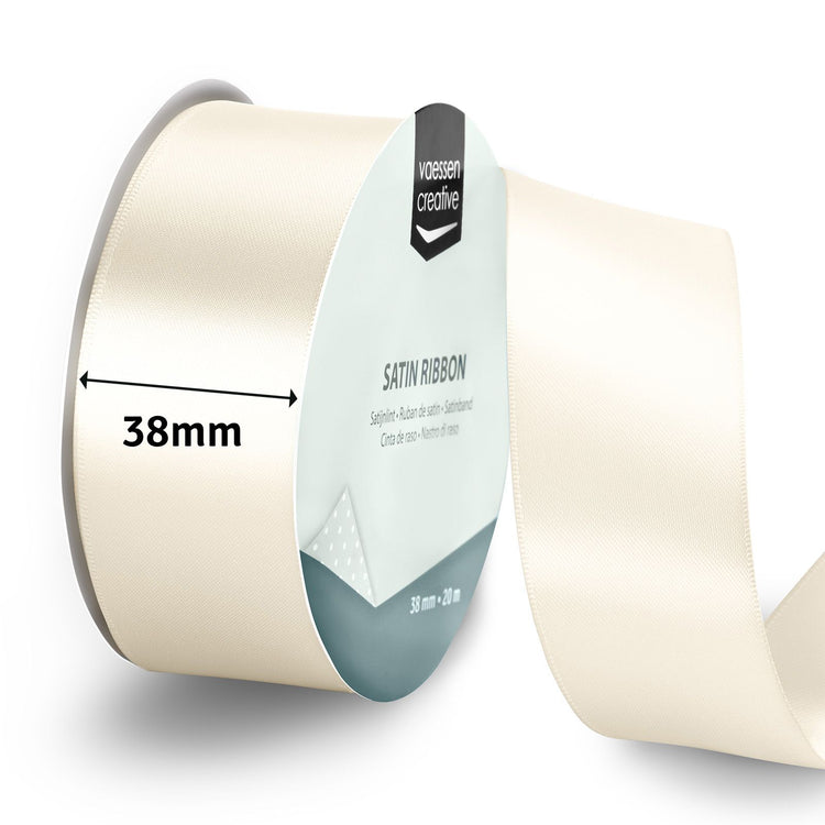 Vaessen creative • ruban satin 20mx38mm blanc antique