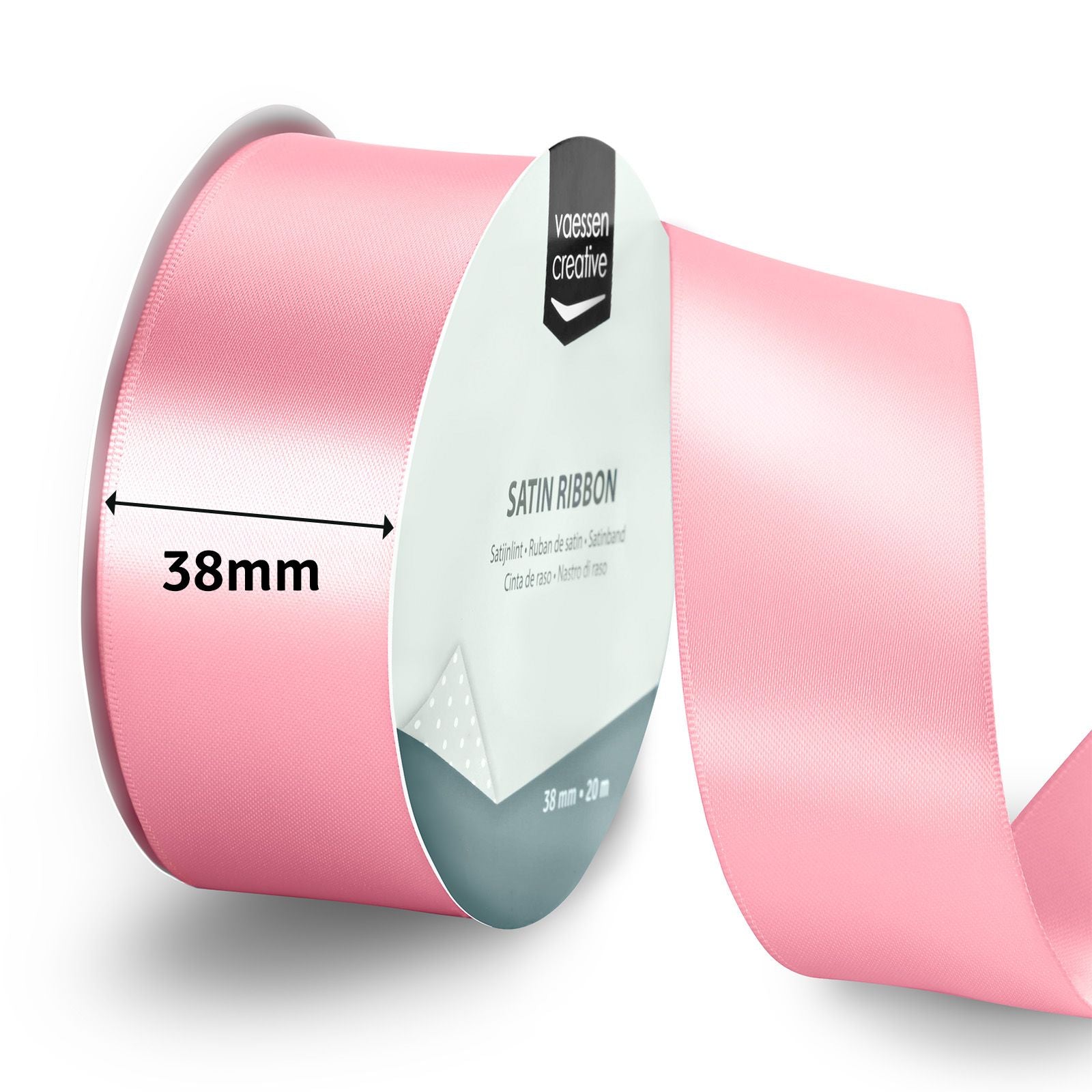 Vaessen creative • ruban satin 20mx38mm rose clair