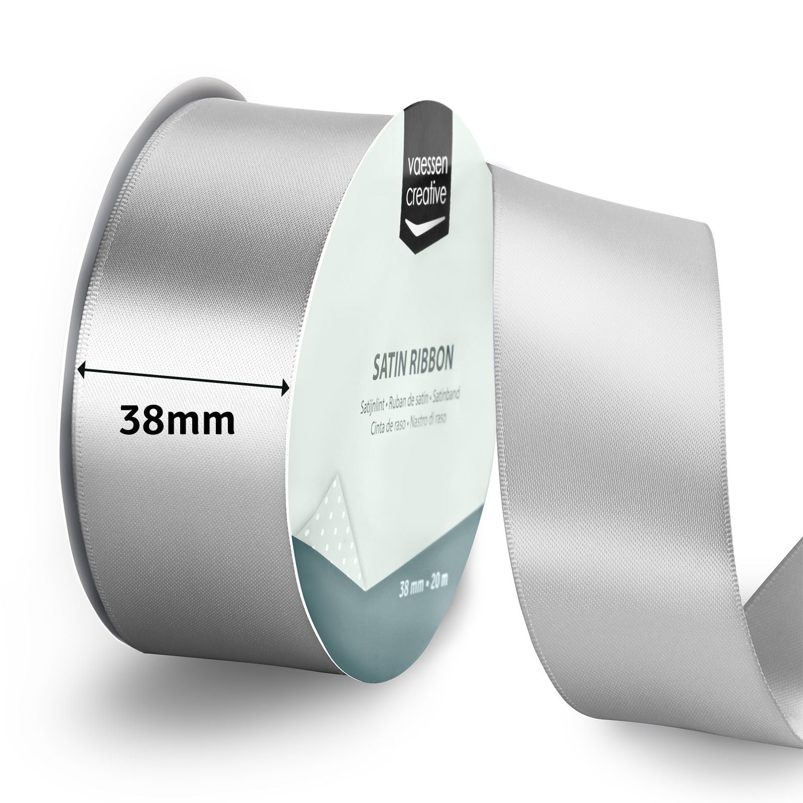 Vaessen creative • ruban satin 20mx38mm argent