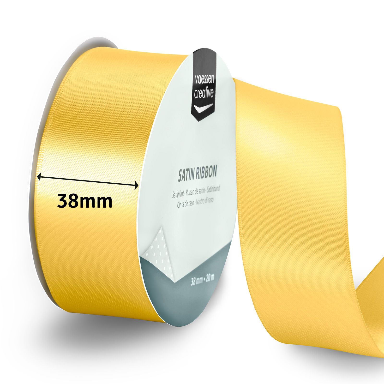 Vaessen creative • ruban satin 20mx38mm or jaune