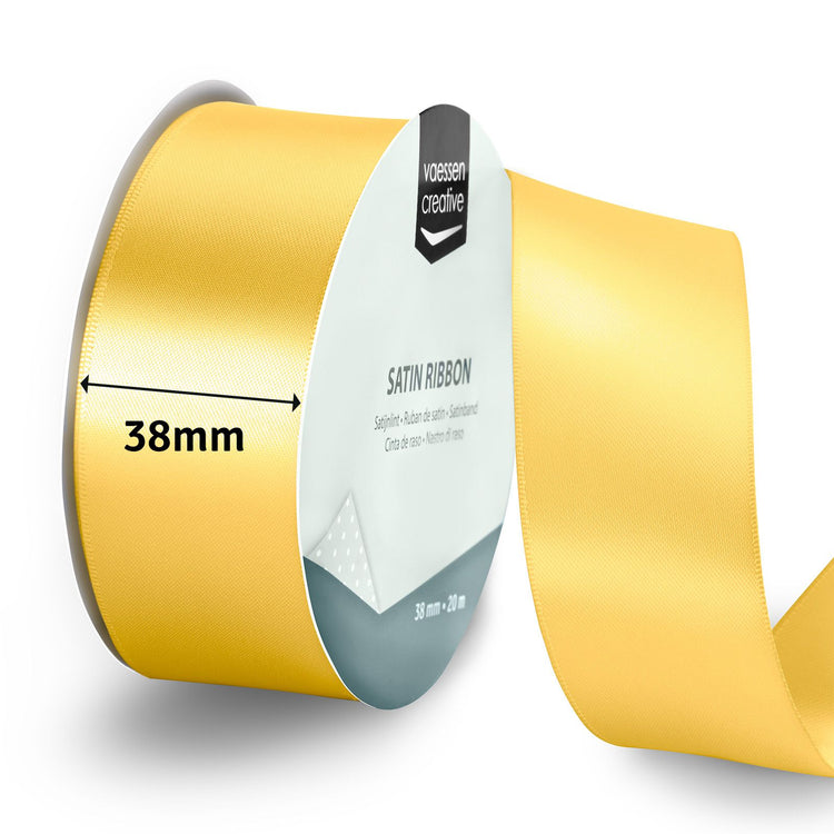 Vaessen creative • ruban satin 20mx38mm or jaune