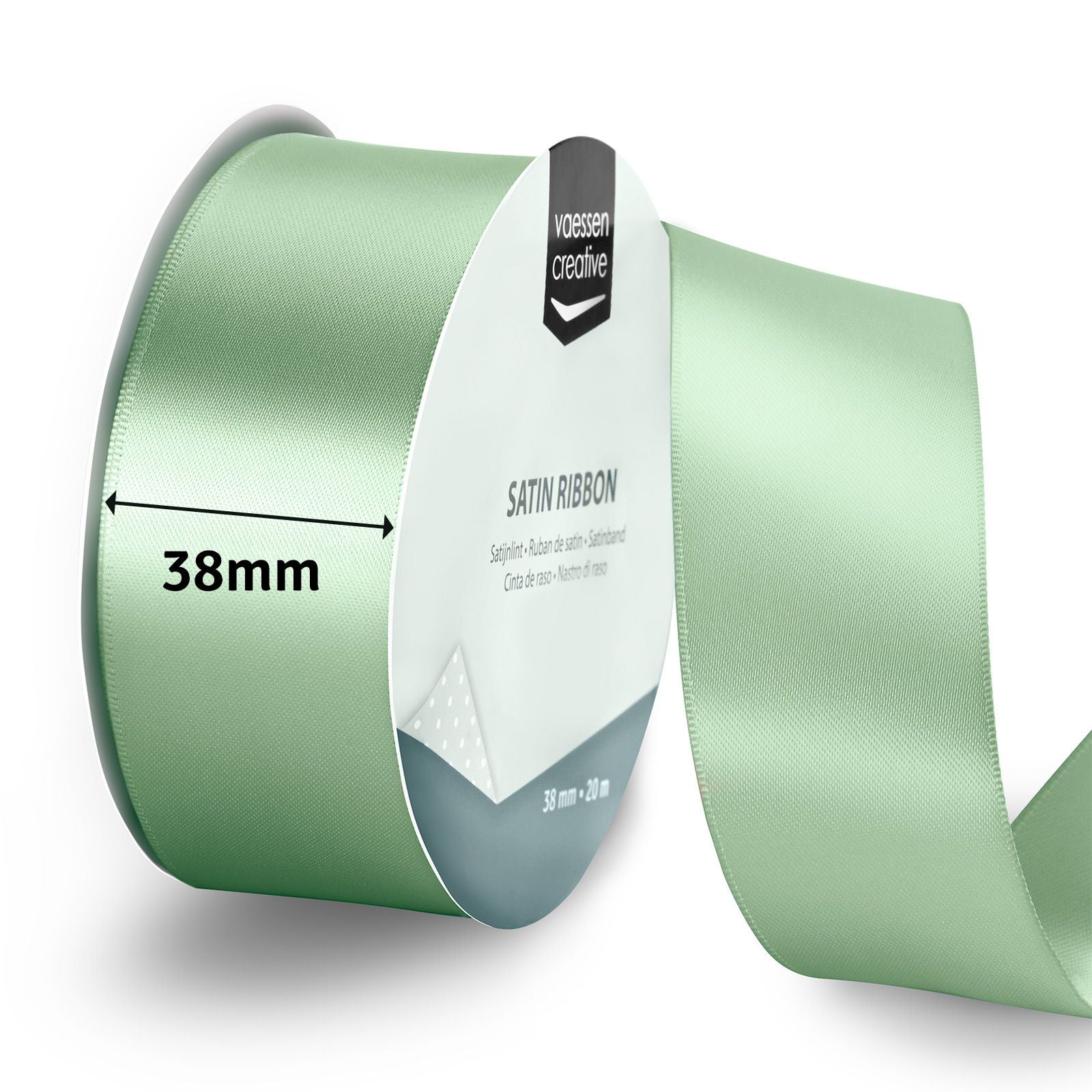 Vaessen creative • ruban satin 20mx38mm vert sauge