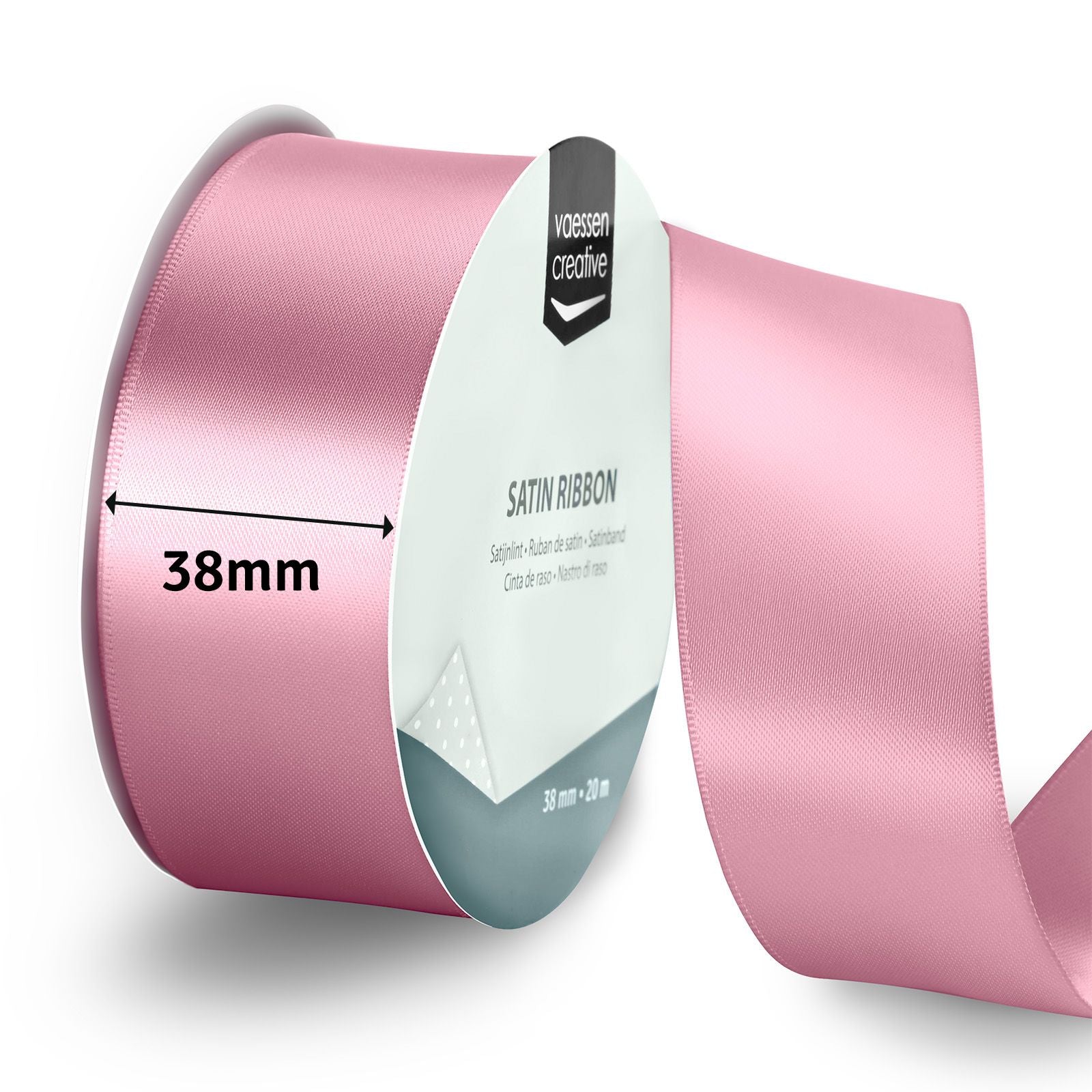 Vaessen creative • ruban satin 20mx38mm vieux rose