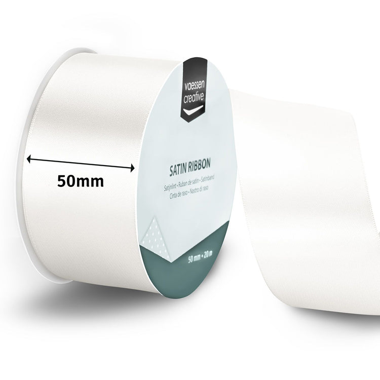 Vaessen creative • ruban satin 20mx50mm blanc