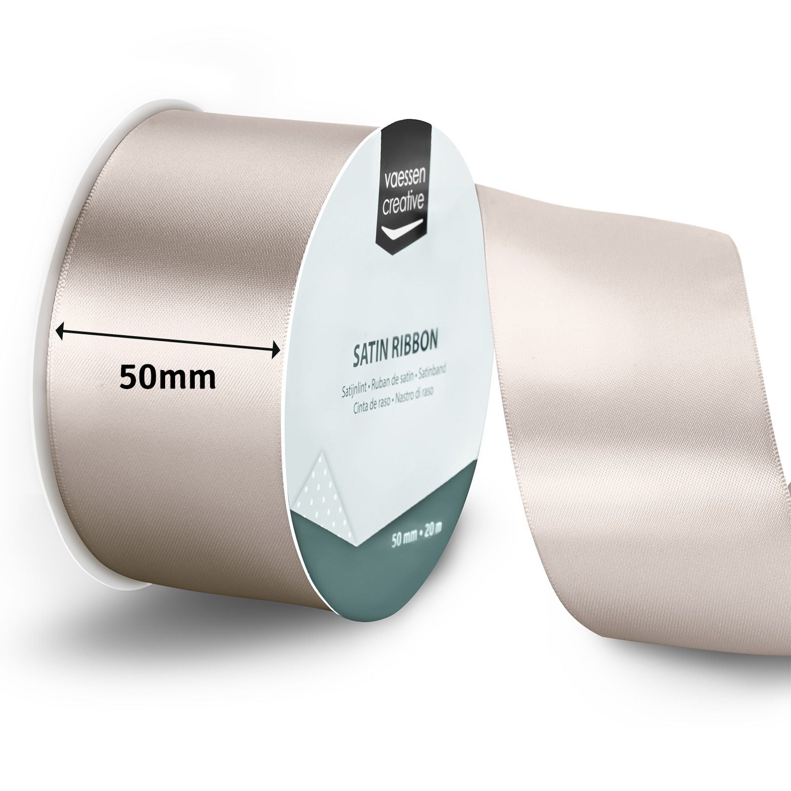 Vaessen creative • ruban satin 20mx50mm beige