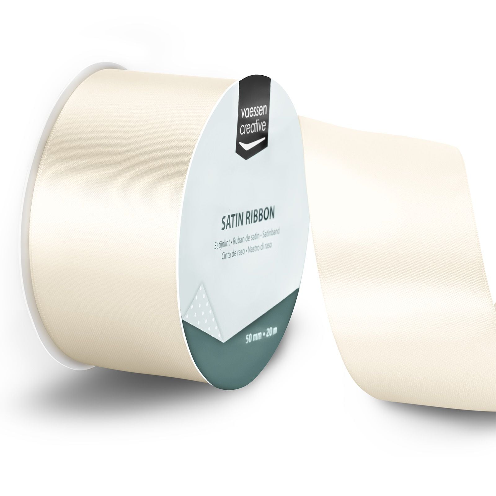 Vaessen creative • ruban satin 20mx50mm blanc antique