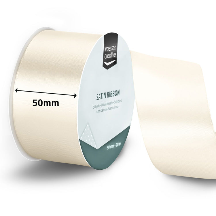 Vaessen creative • ruban satin 20mx50mm blanc antique